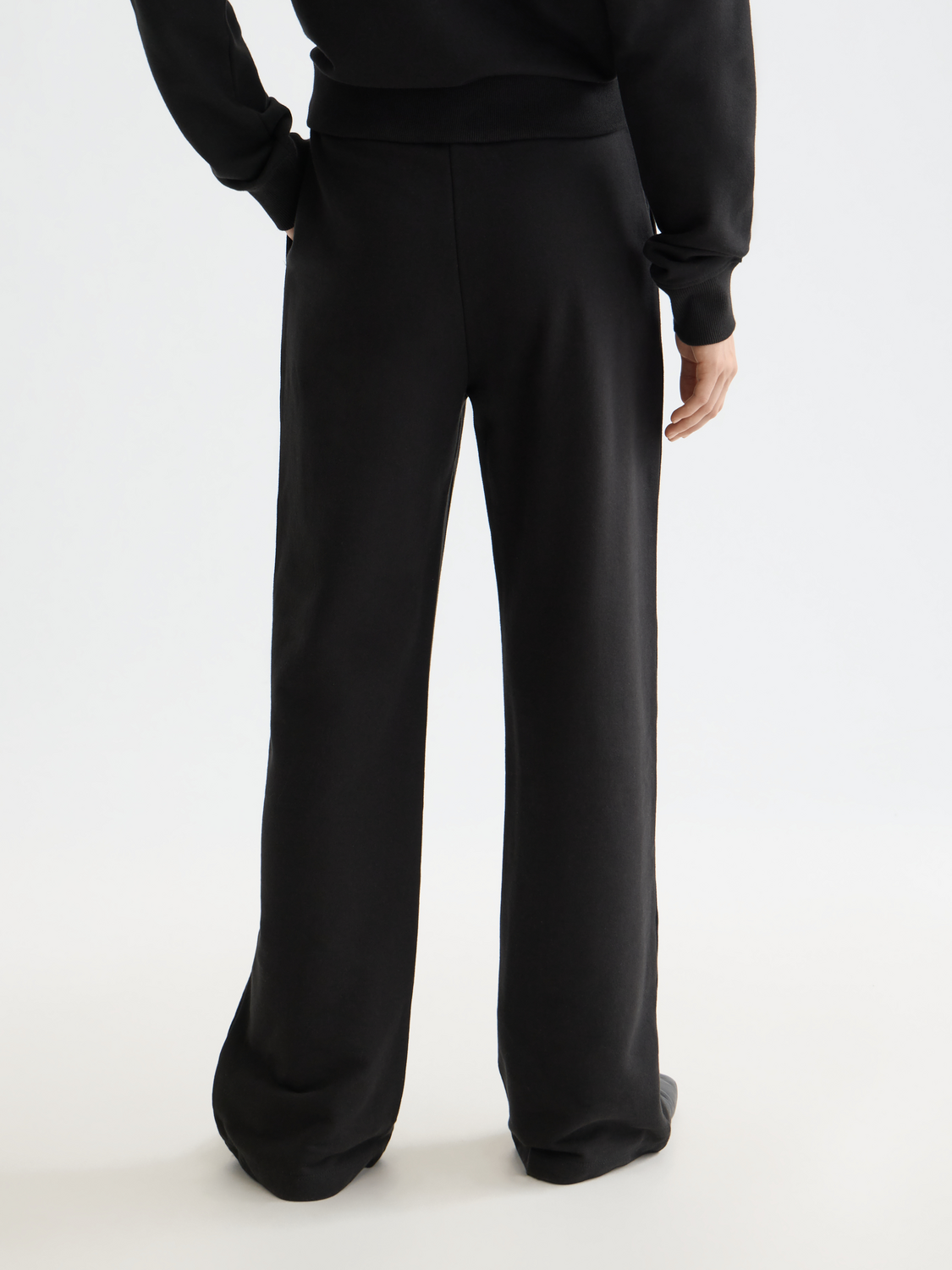 Artwork wide leg sweatpants - BLACK