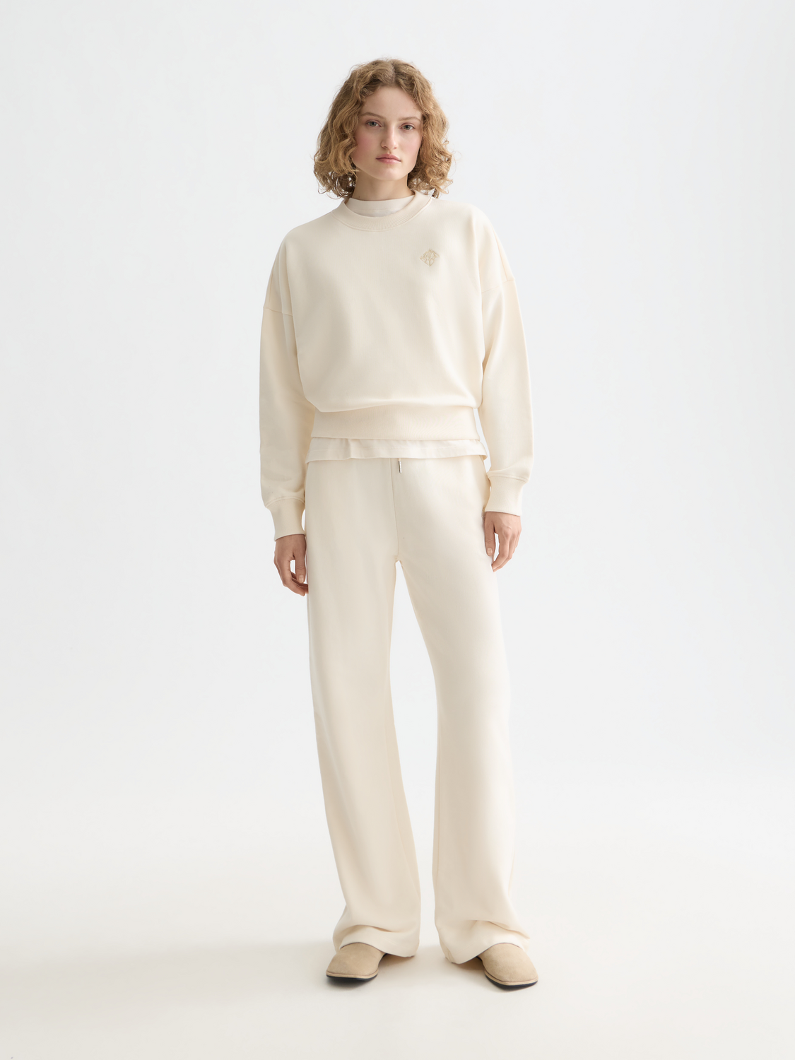 Artwork wide leg sweatpants