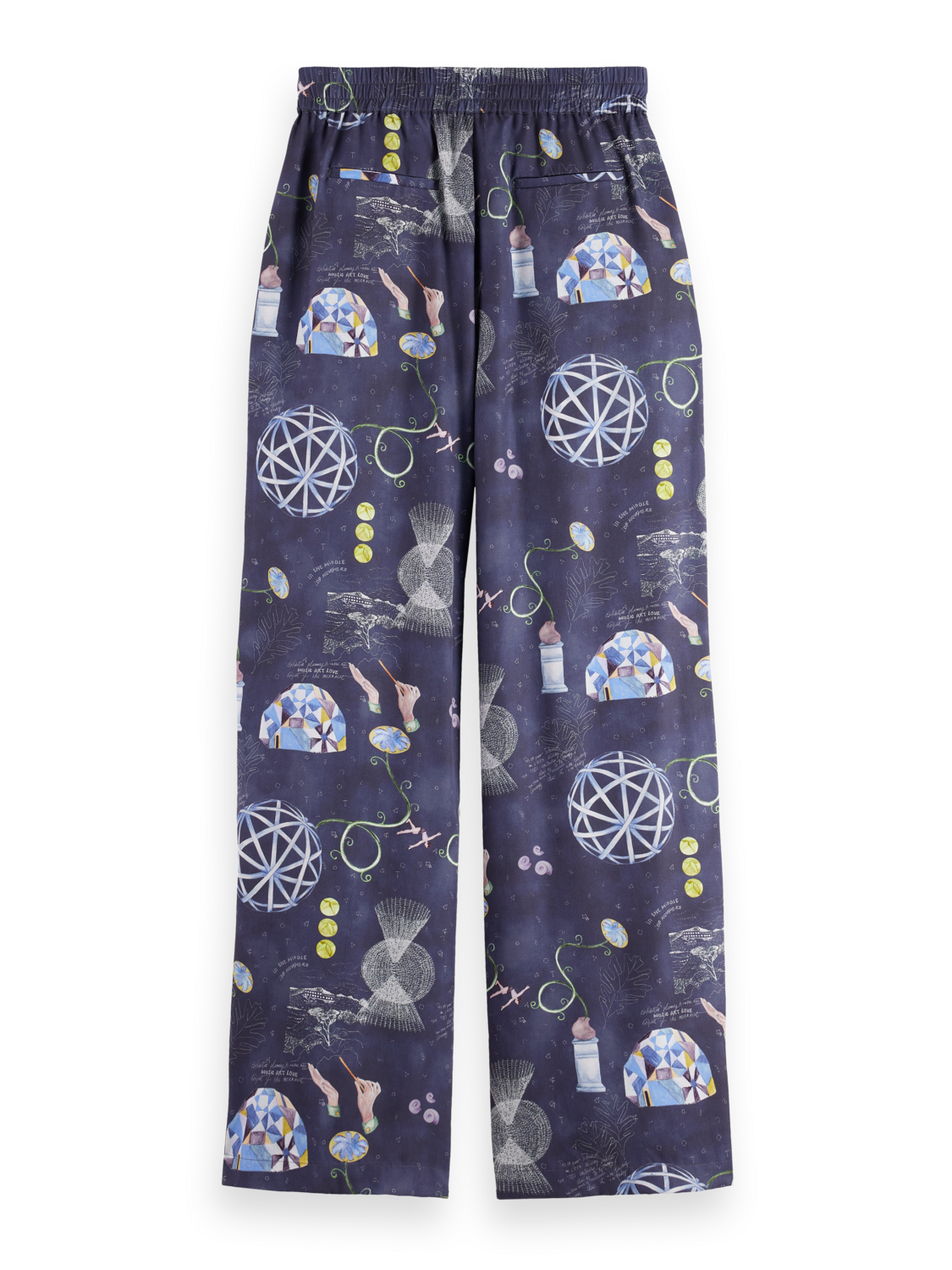 Gia Mid rise wide leg elasticated trousers