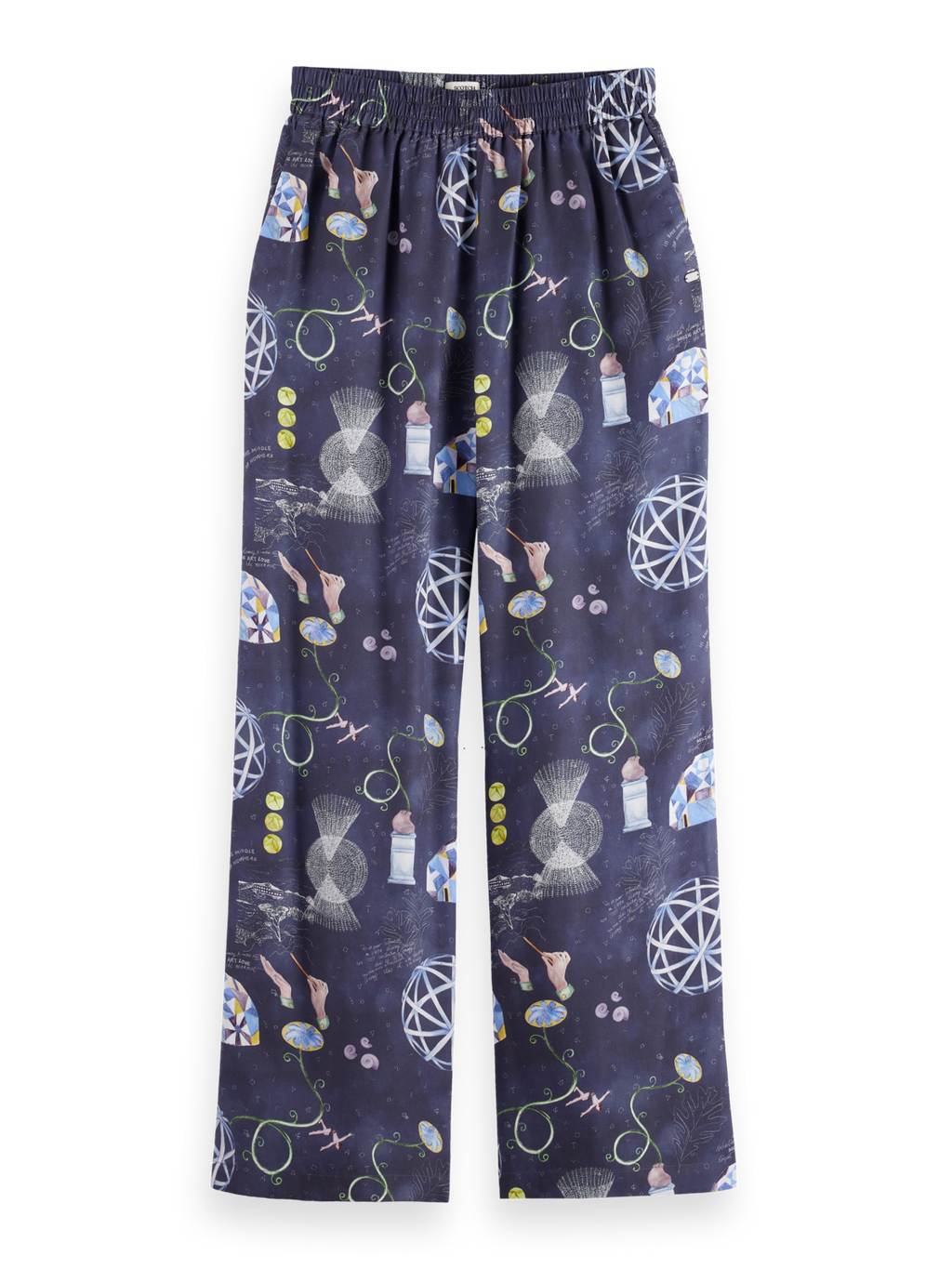 Gia Mid rise wide leg elasticated trousers