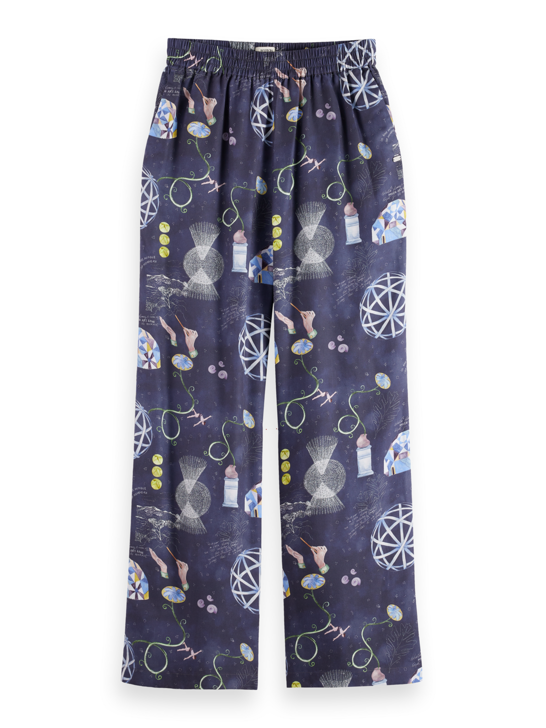 Gia Mid rise wide leg elasticated trousers