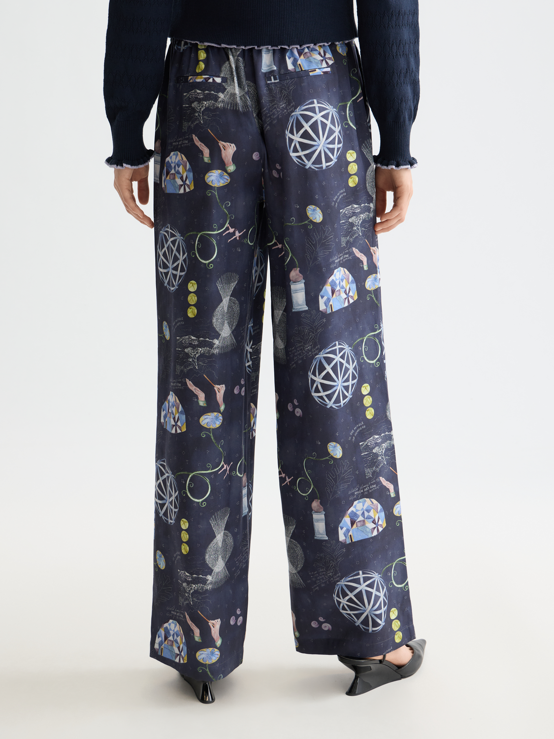 Gia Mid rise wide leg elasticated trousers