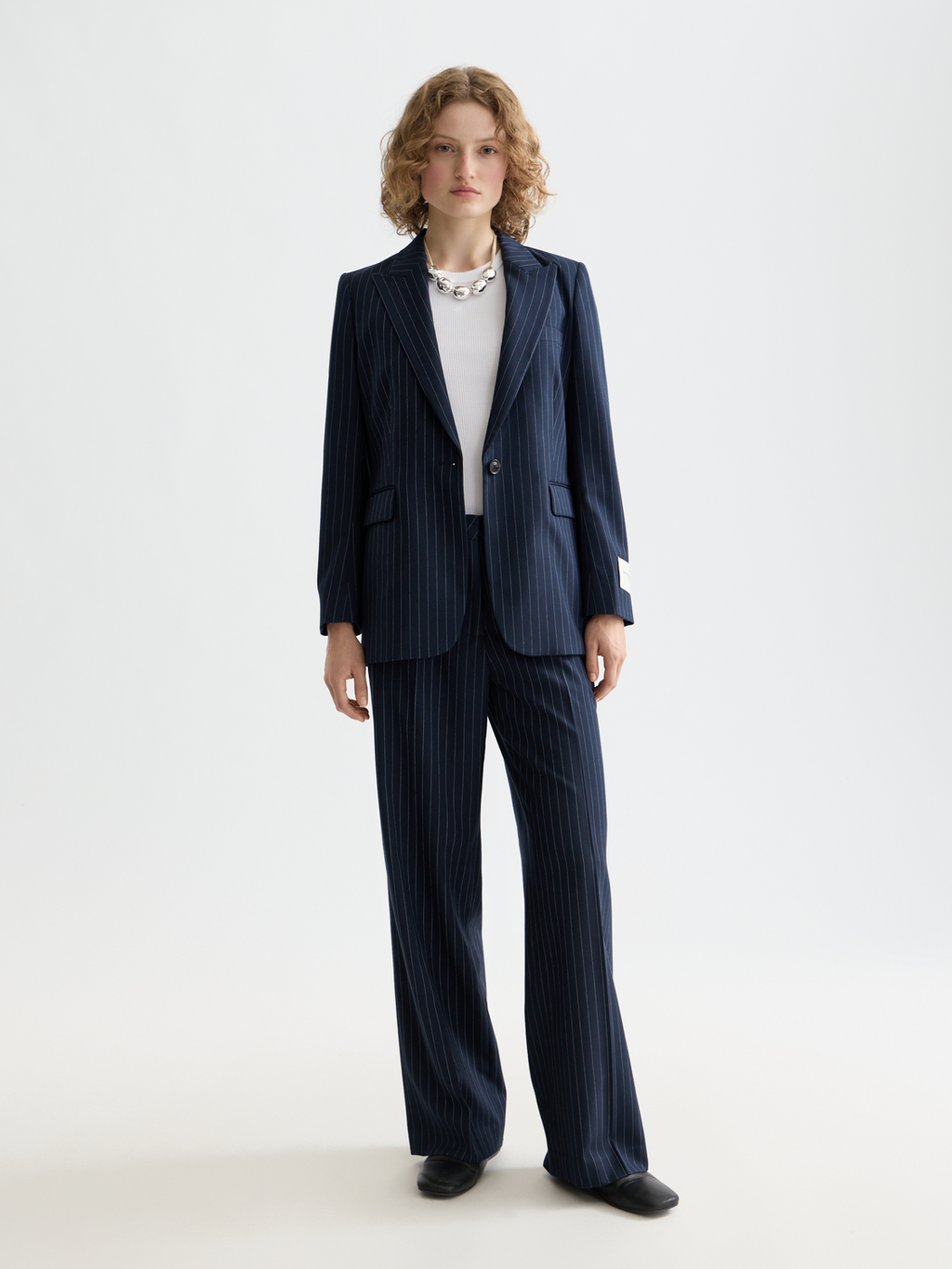 Essentials EDIE PANT - NIGHT BLUE PINSTRIPE