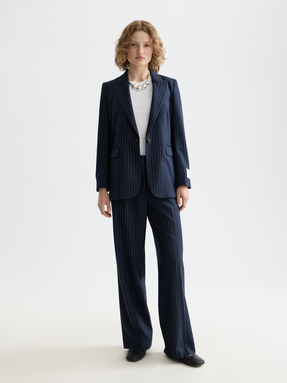 Essentials EDIE PANT - NIGHT BLUE PINSTRIPE