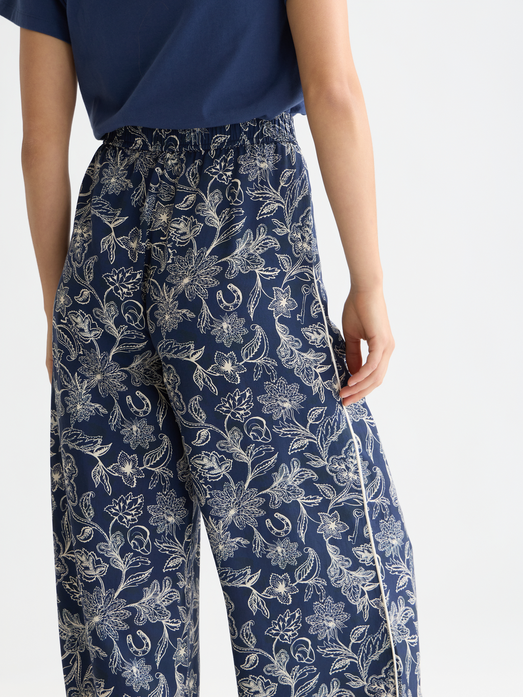 Eleni printed high rise wide leg pants