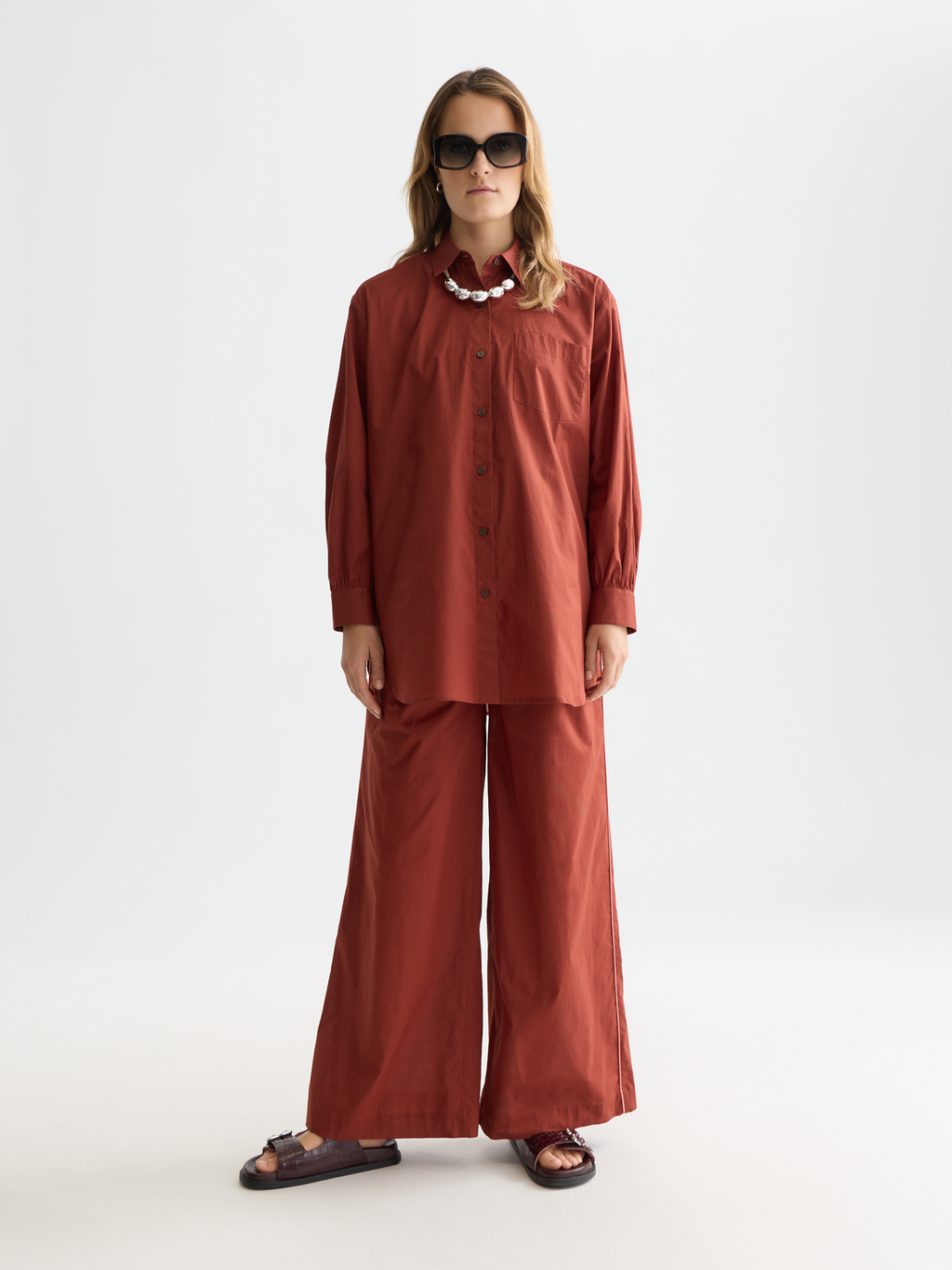 Cotton voile pull on beach pants