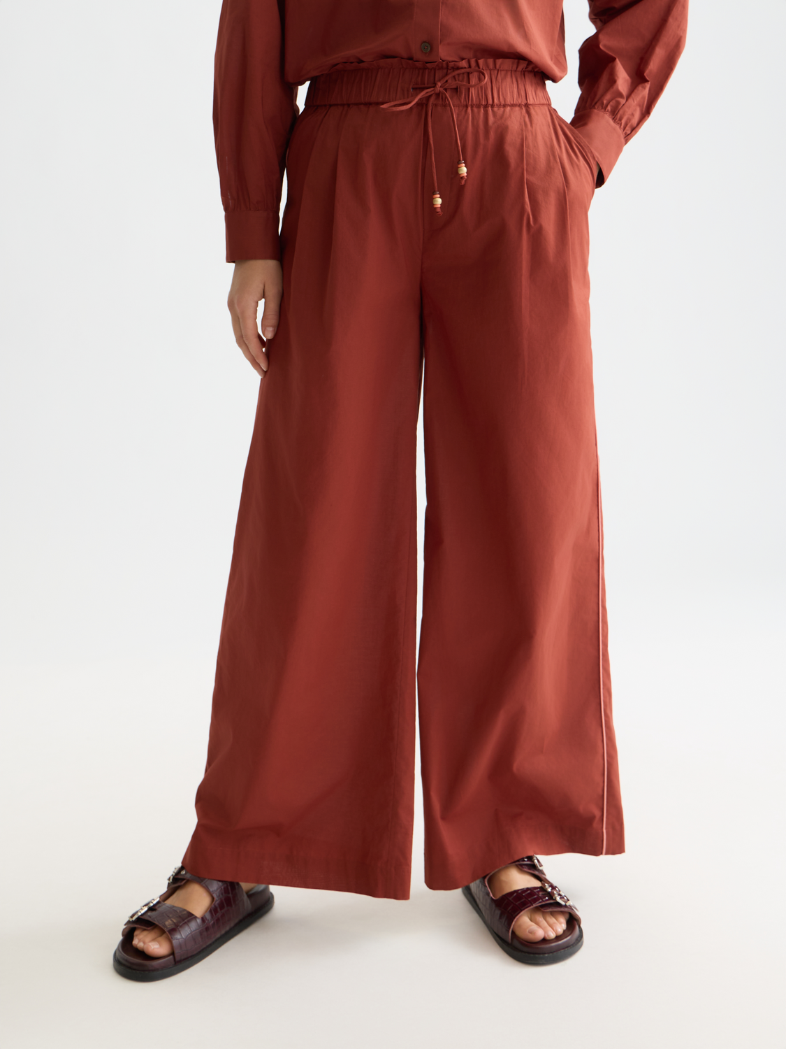 Cotton voile pull on beach pants
