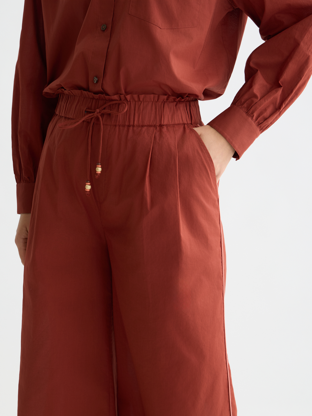 Cotton voile pull on beach pants