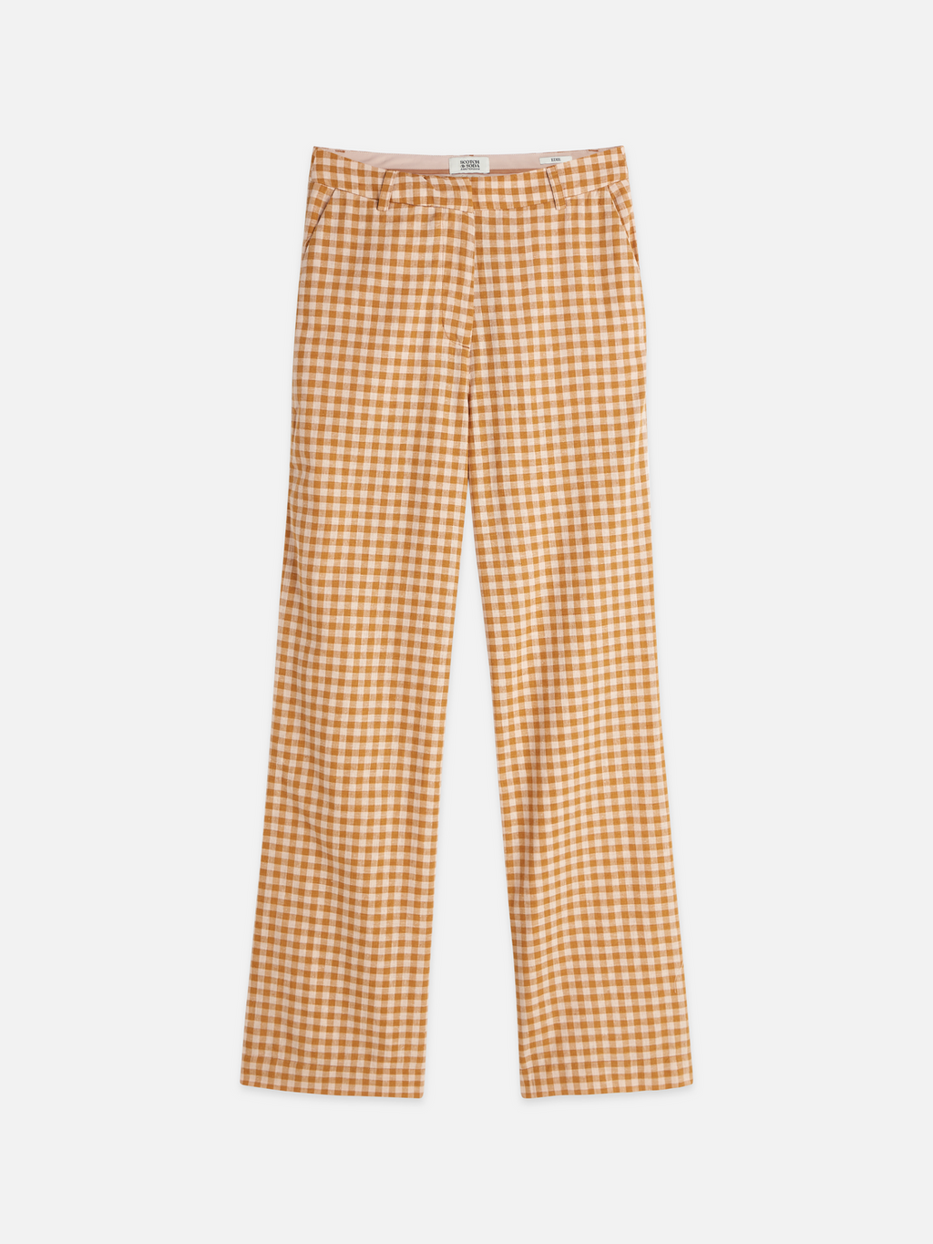 Edie - Linen gingham high rise wide leg pants