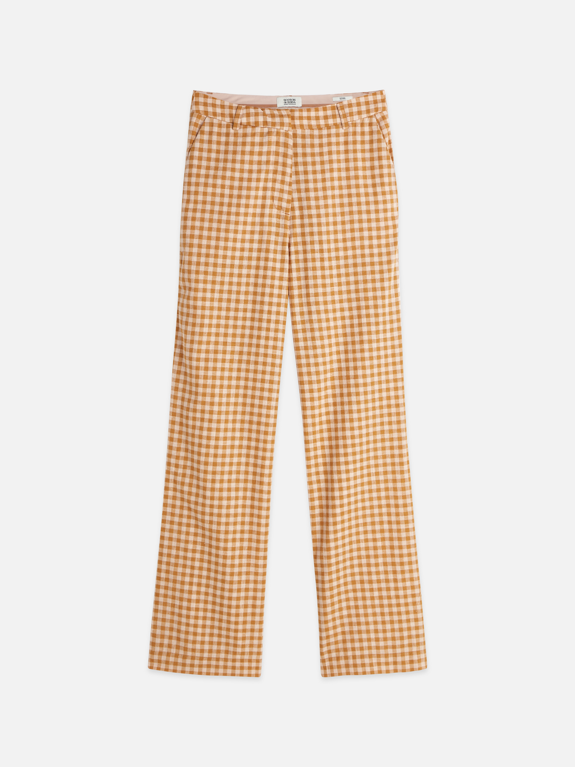 Edie - Linen gingham high rise wide leg pants