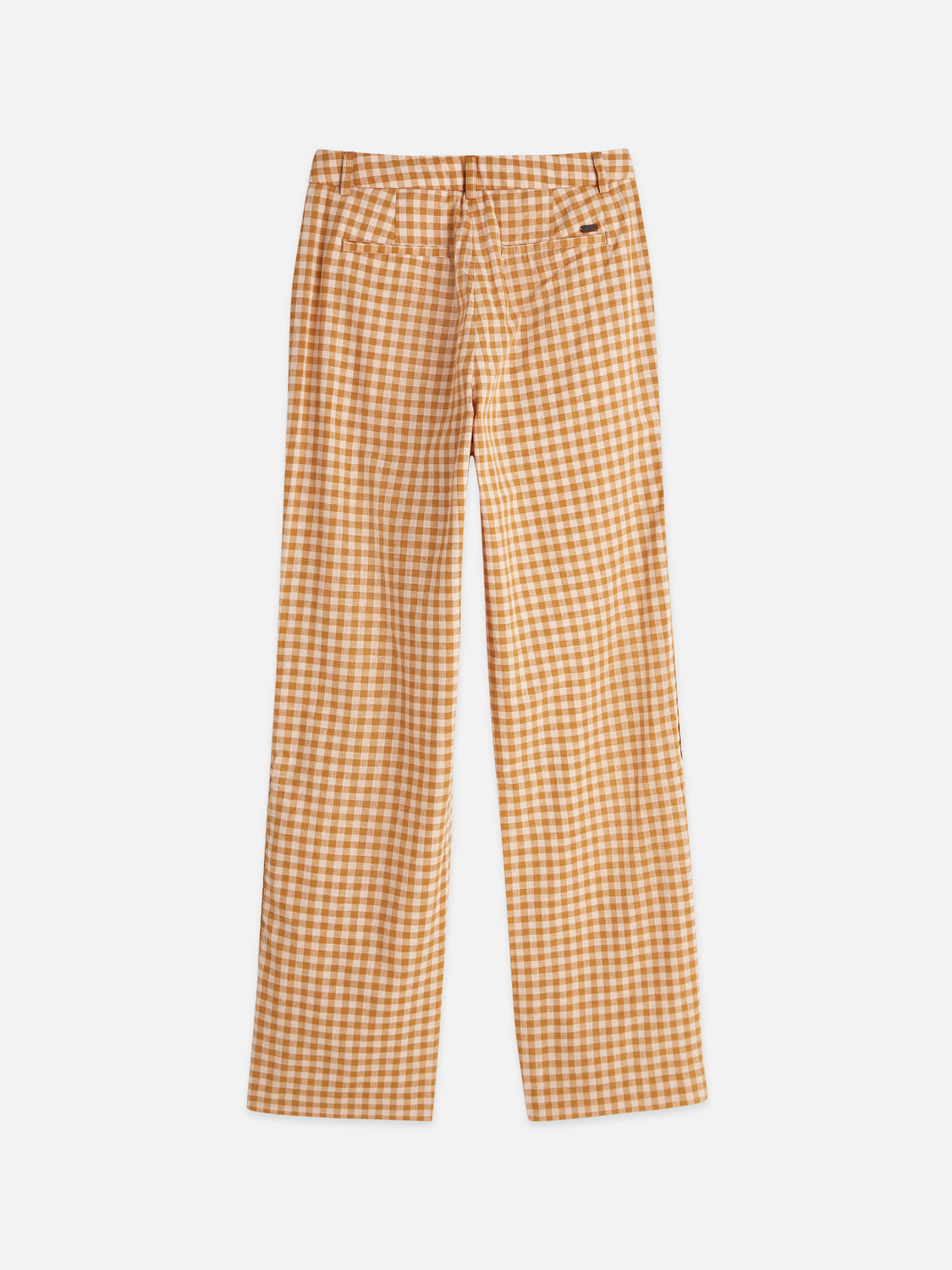 Edie - Linen gingham high rise wide leg pants