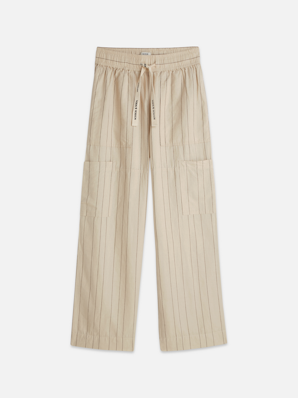 Noa - Linen high-rise wide-leg relaxed pull on pants
