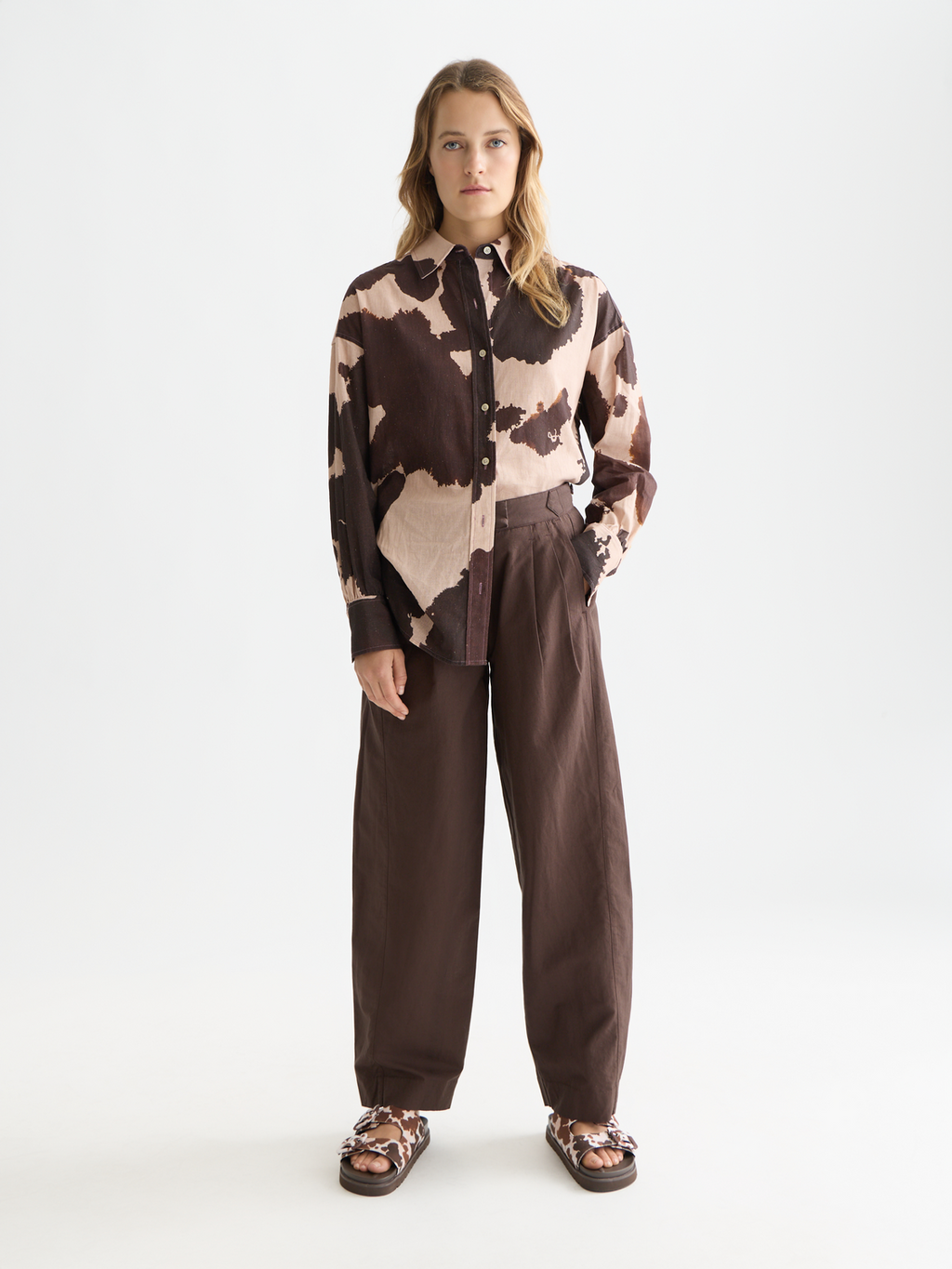 Quinn - mid rise wide leg linen cotton pants