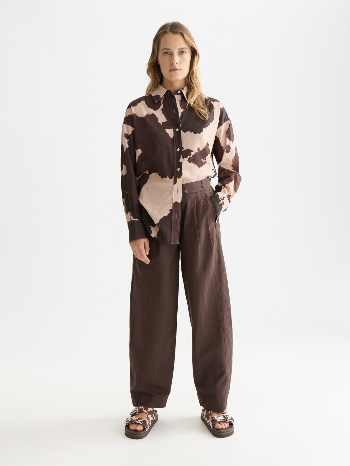 Quinn - mid rise wide leg linen cotton pants