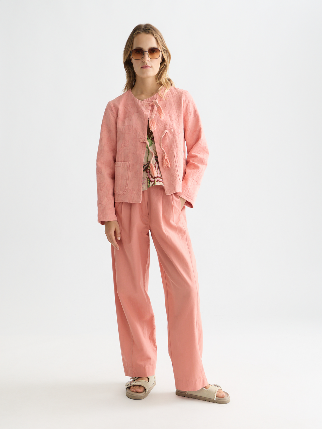 Quinn - mid rise wide leg linen cotton pants