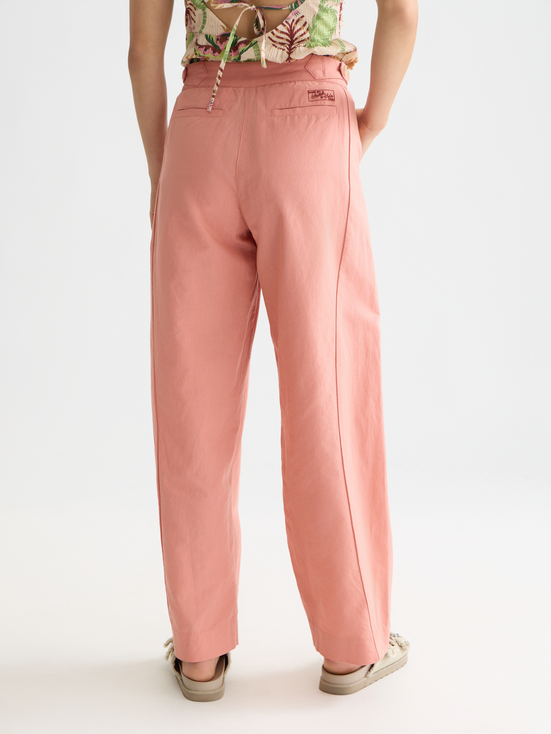 Quinn - mid rise wide leg linen cotton pants