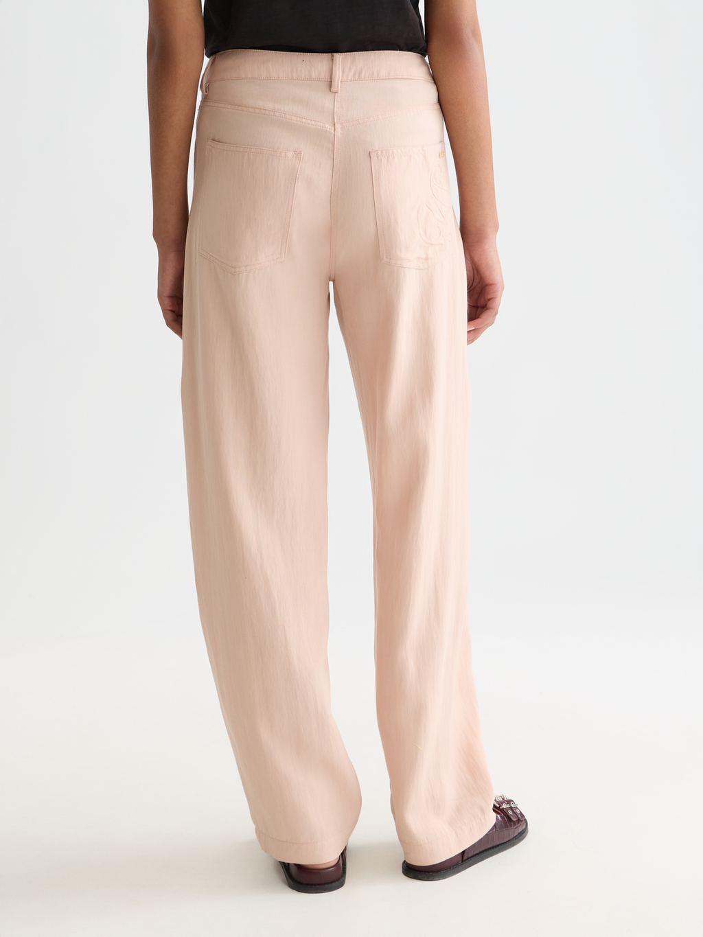 Lotus - Twill high rise barrel leg pants