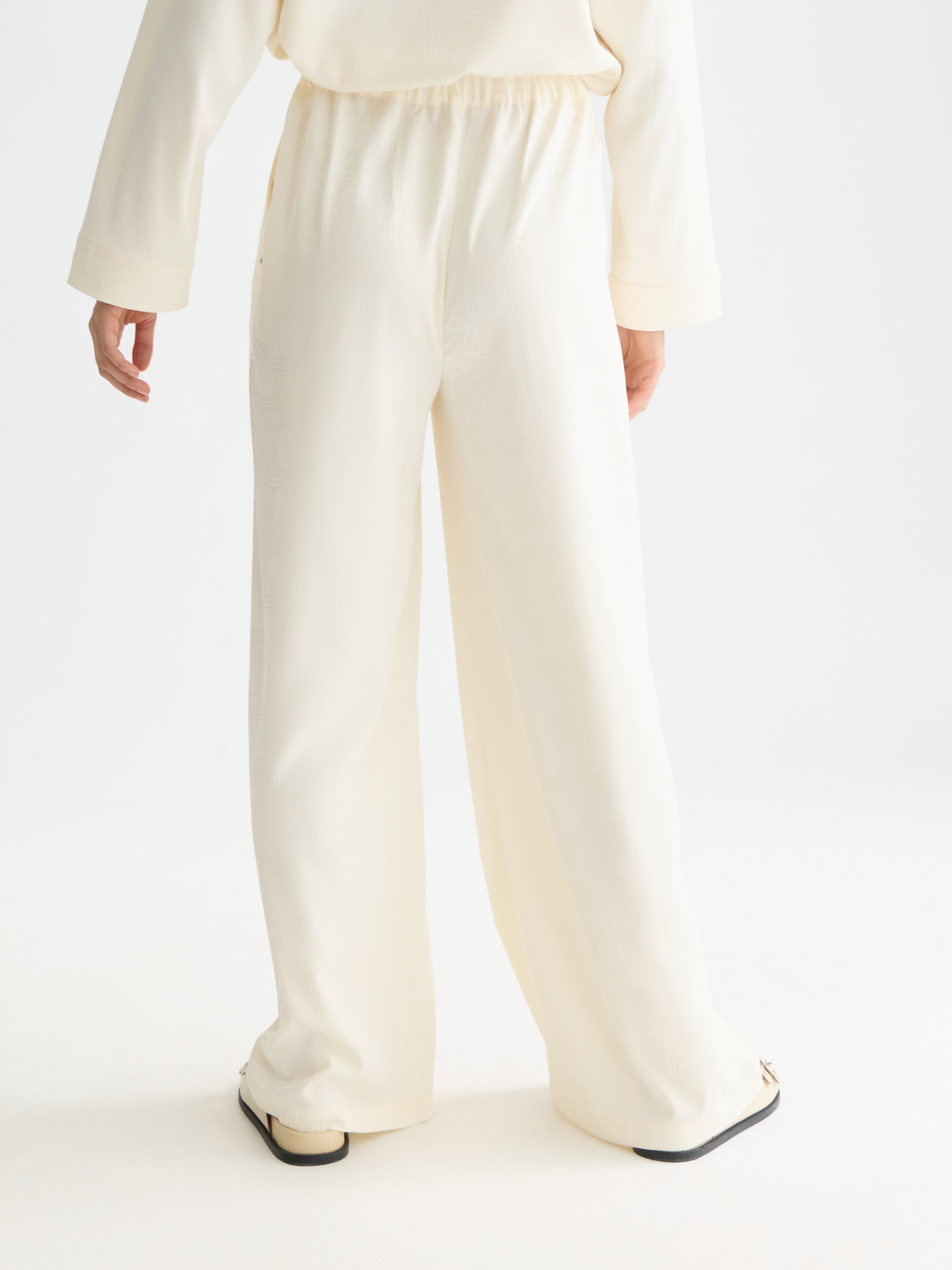Eleni jaquard high rise wide leg pants