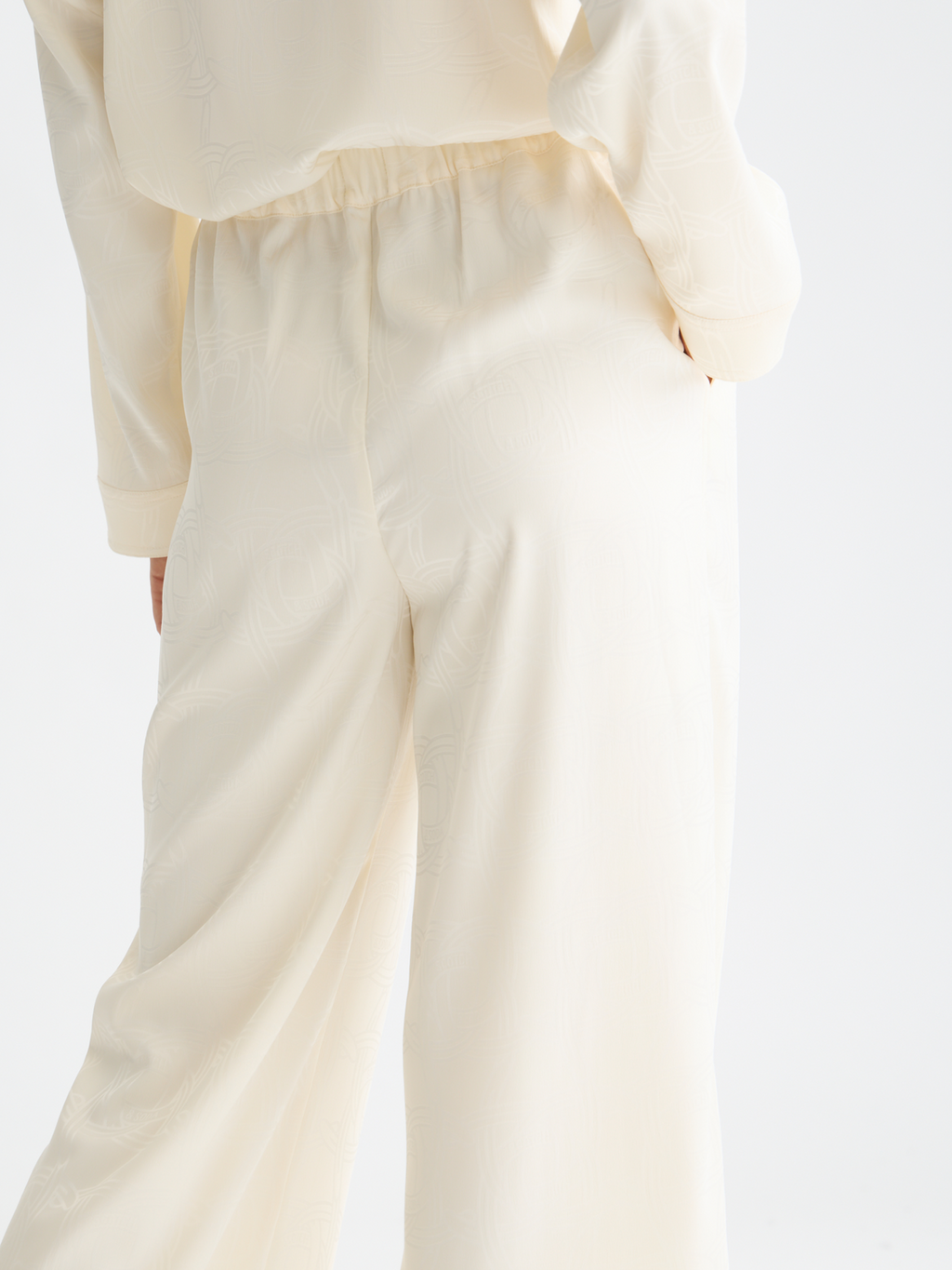 Eleni jaquard high rise wide leg pants