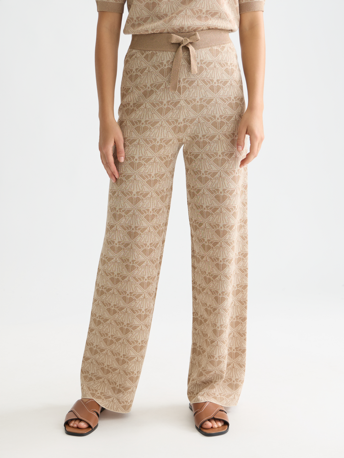 Monogram jacquard knitted trousers