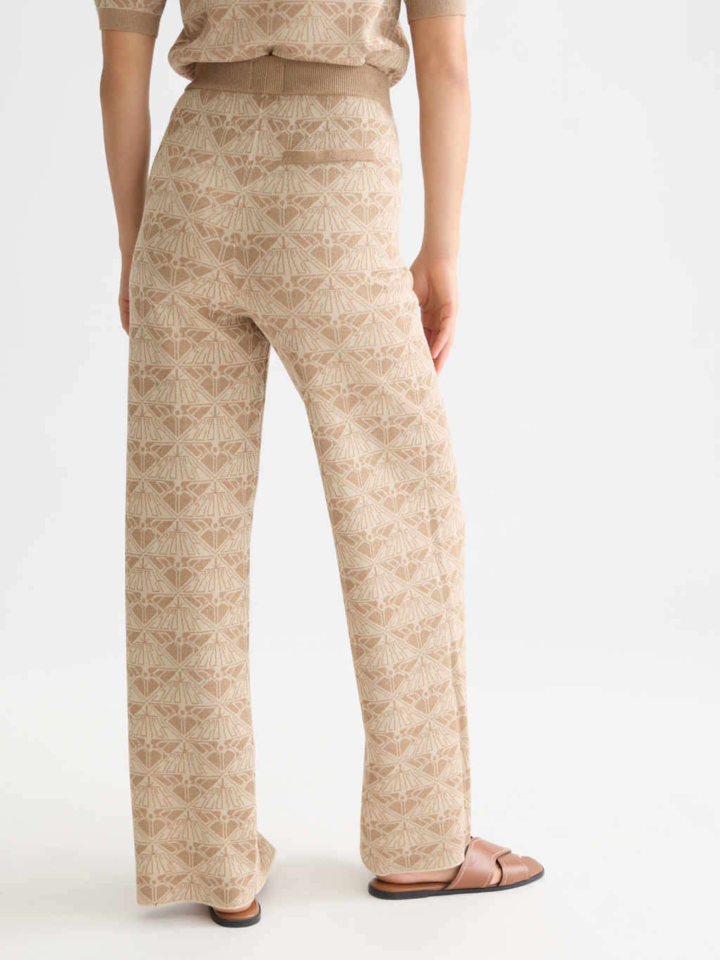 Monogram jacquard knitted trousers