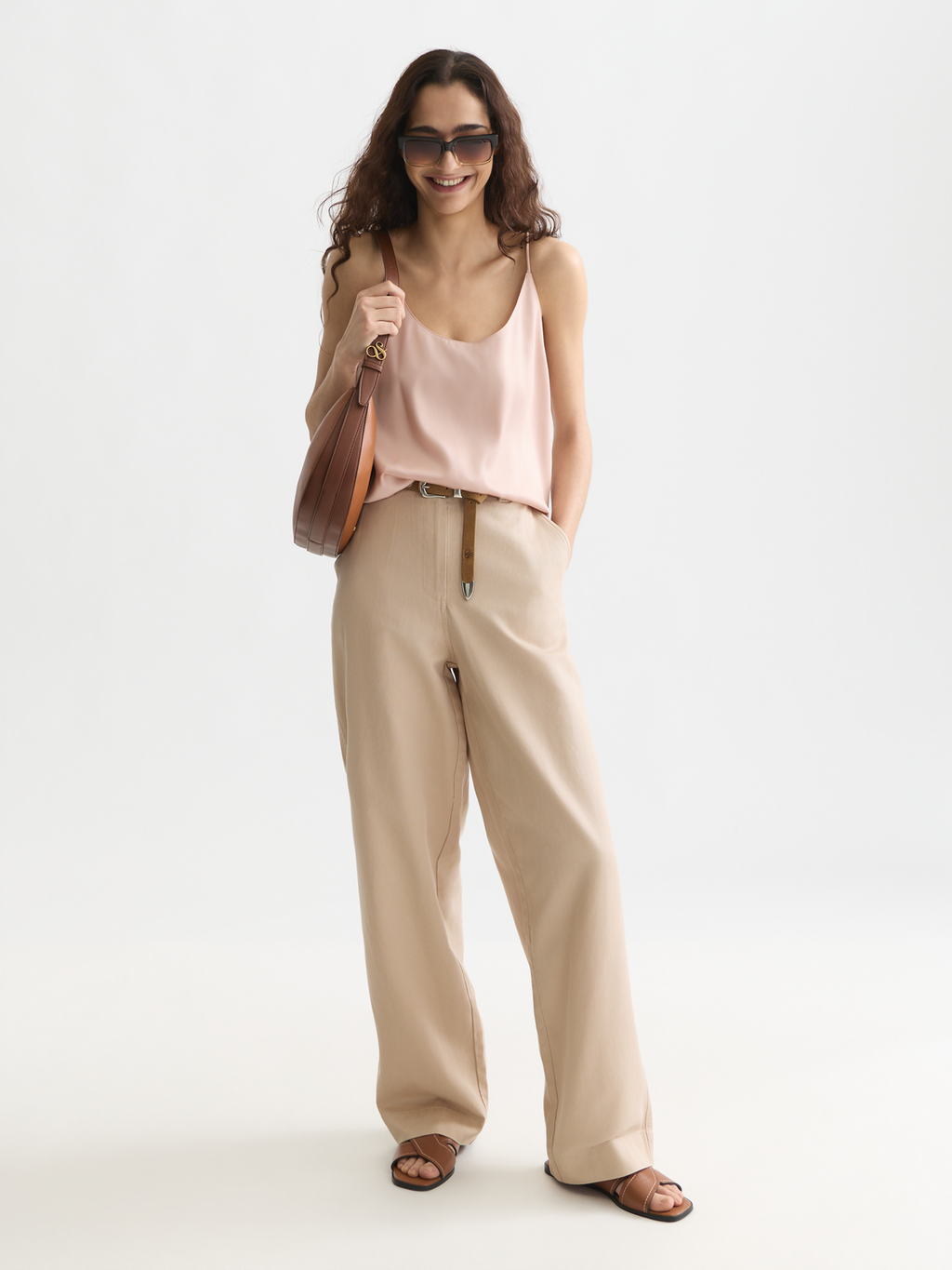 Cleo high-rise wide-leg workwear pants