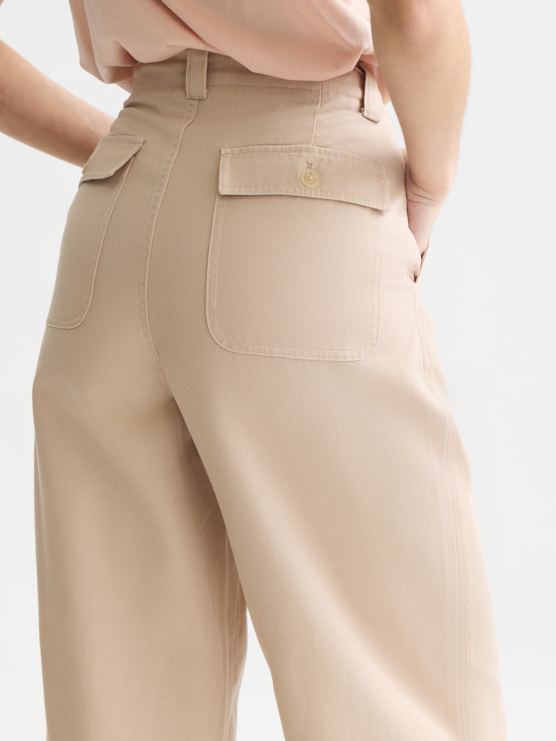 Cleo high-rise wide-leg workwear pants