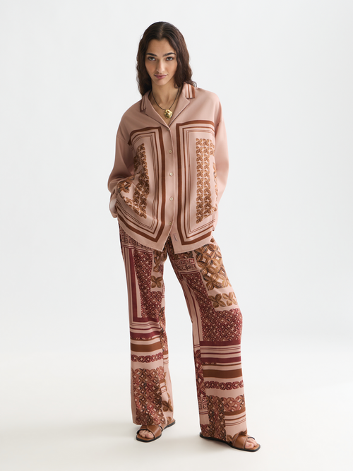 Gia mid-rise wide-leg printed pants