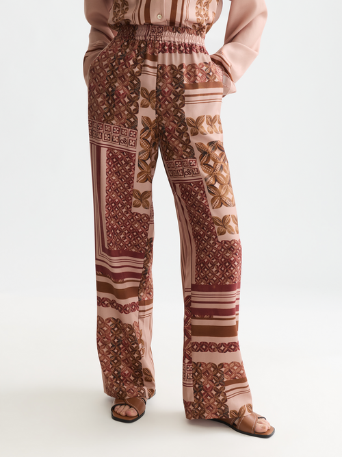 Gia mid-rise wide-leg printed pants