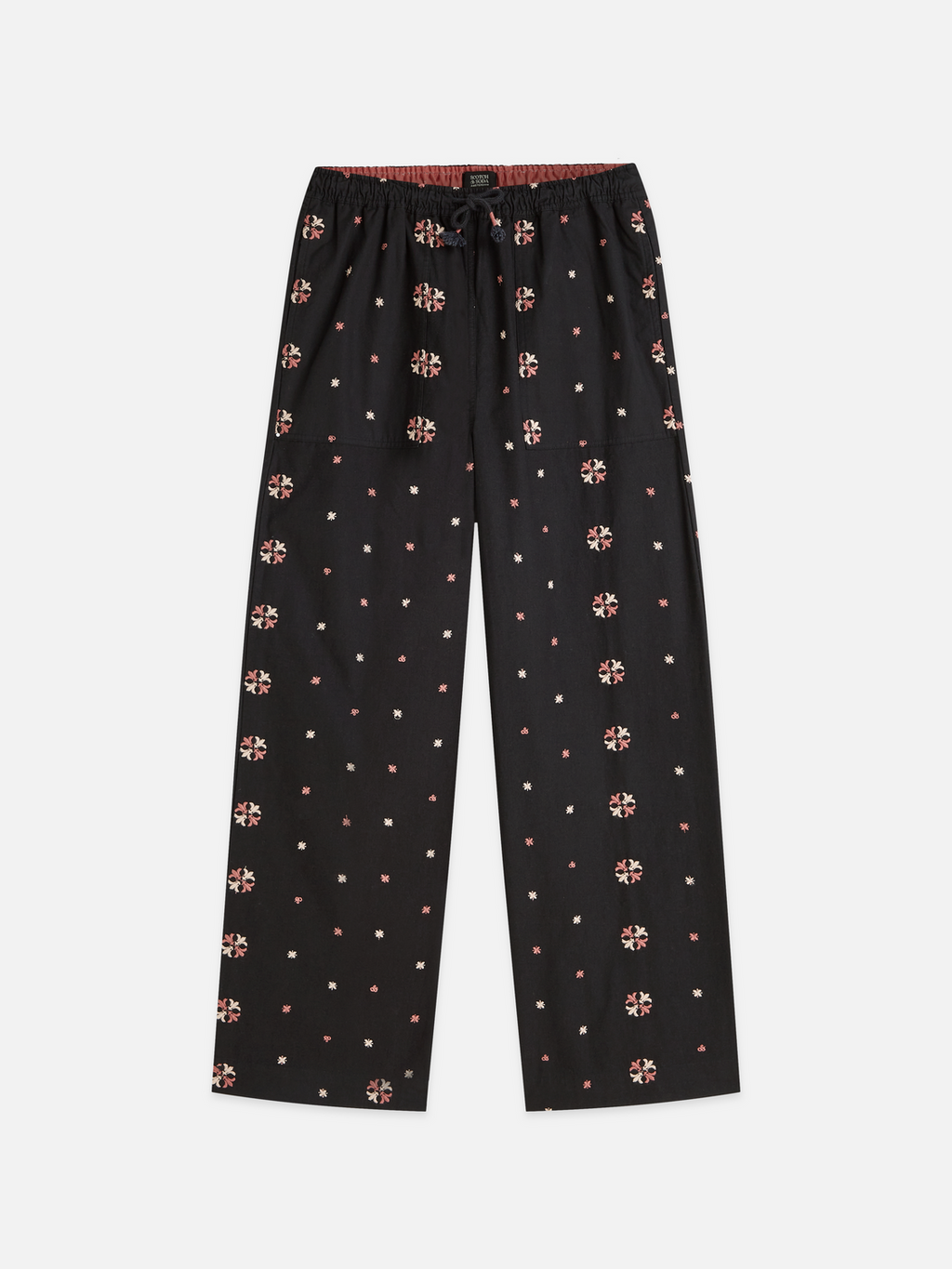 Noa high-rise wide-leg embroidered pants
