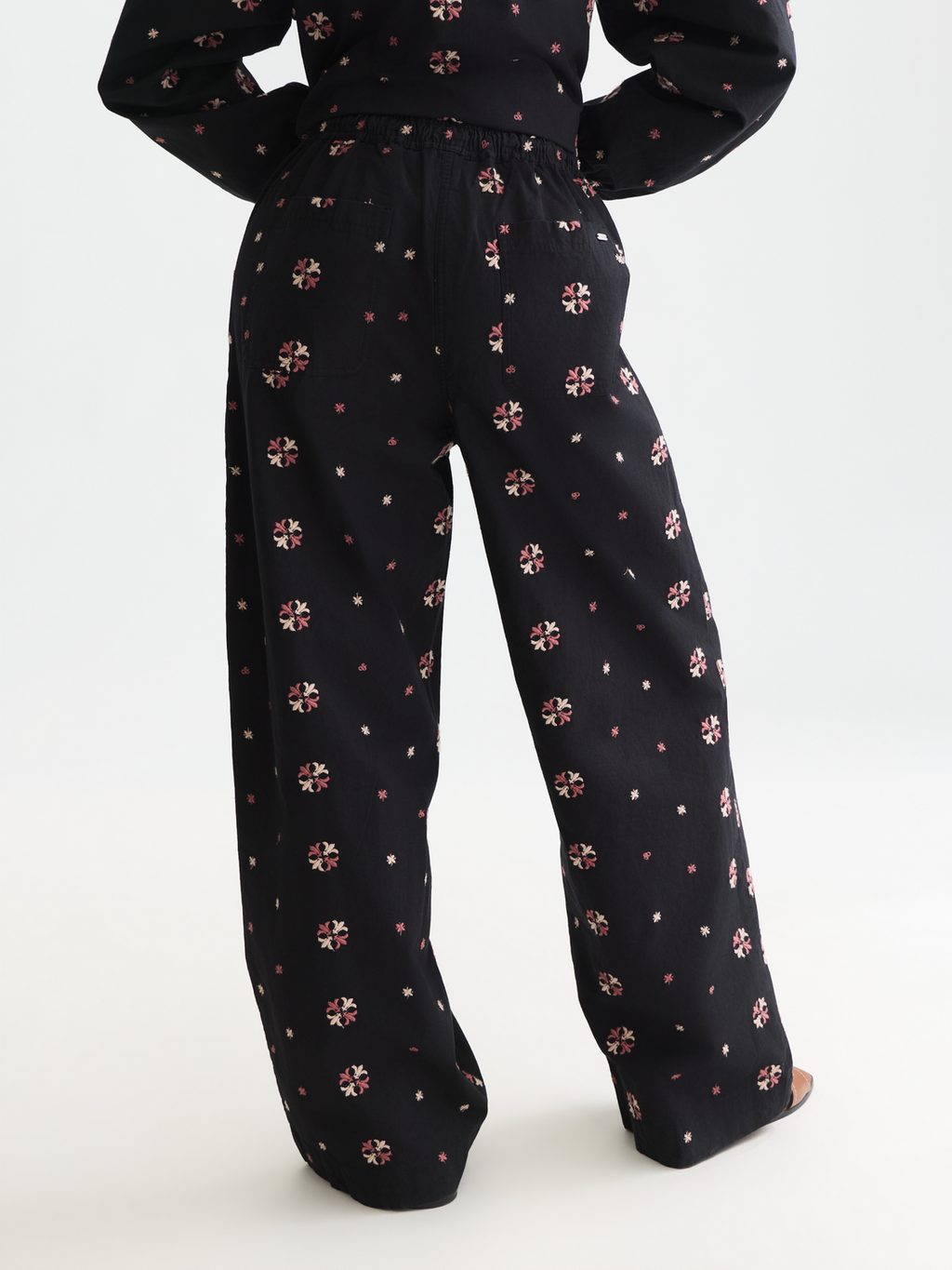 Noa high-rise wide-leg embroidered pants