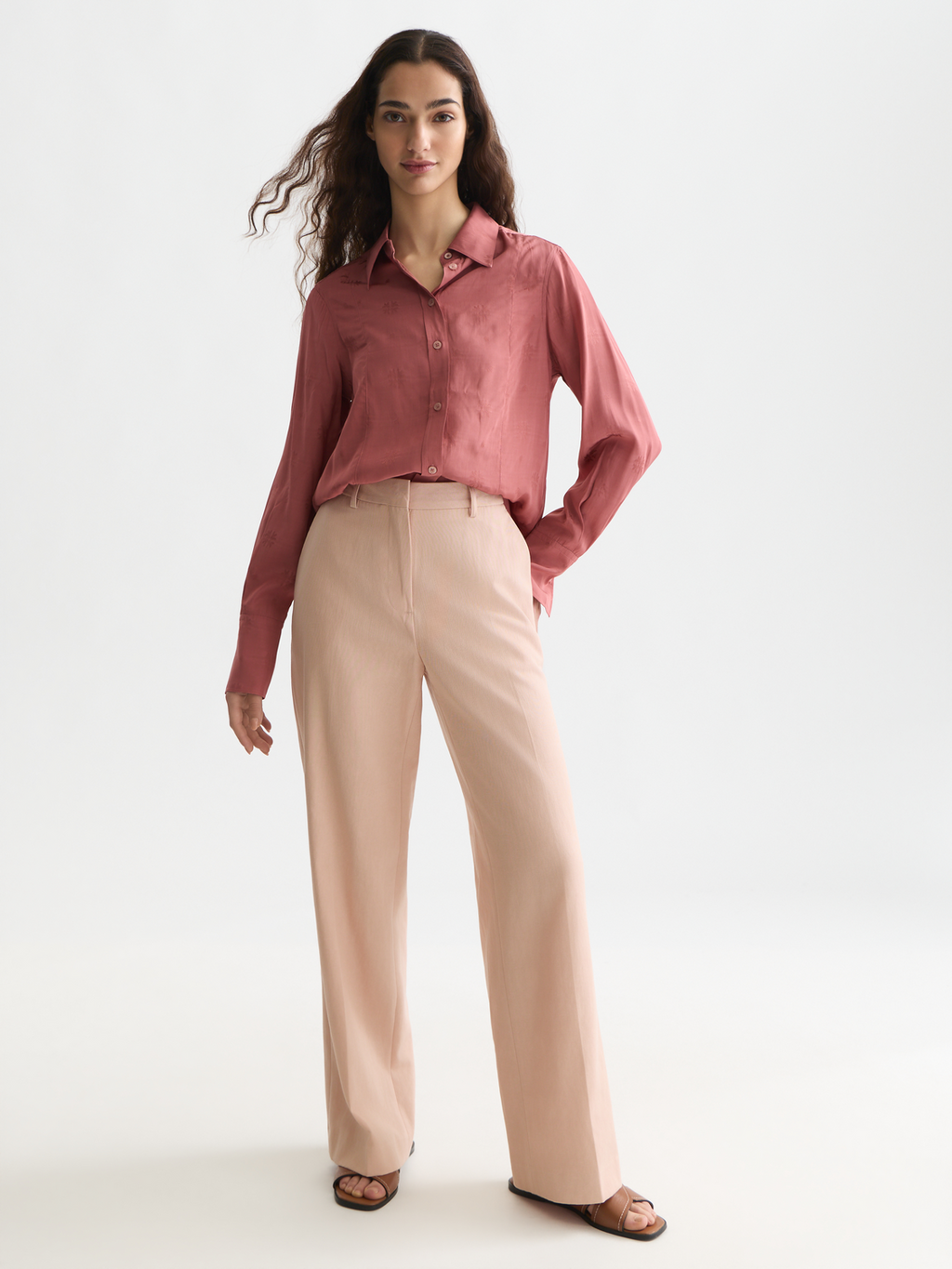 Edie high-rise wide-leg gabardine pants
