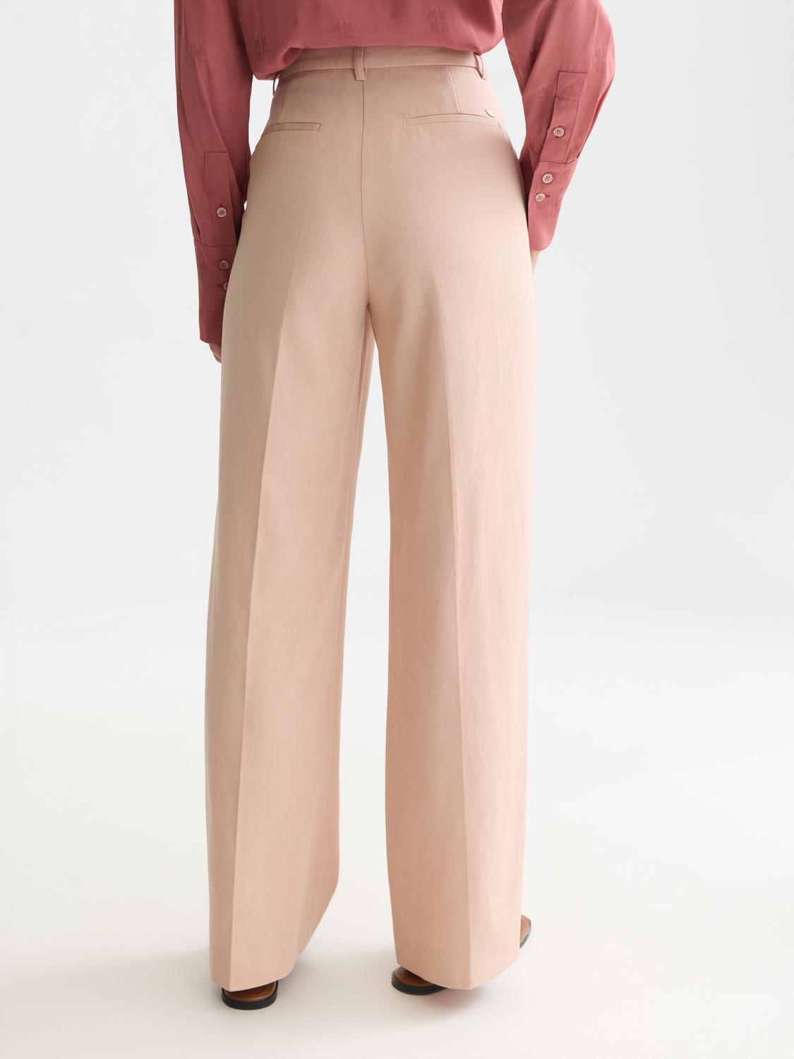 Edie high-rise wide-leg gabardine pants