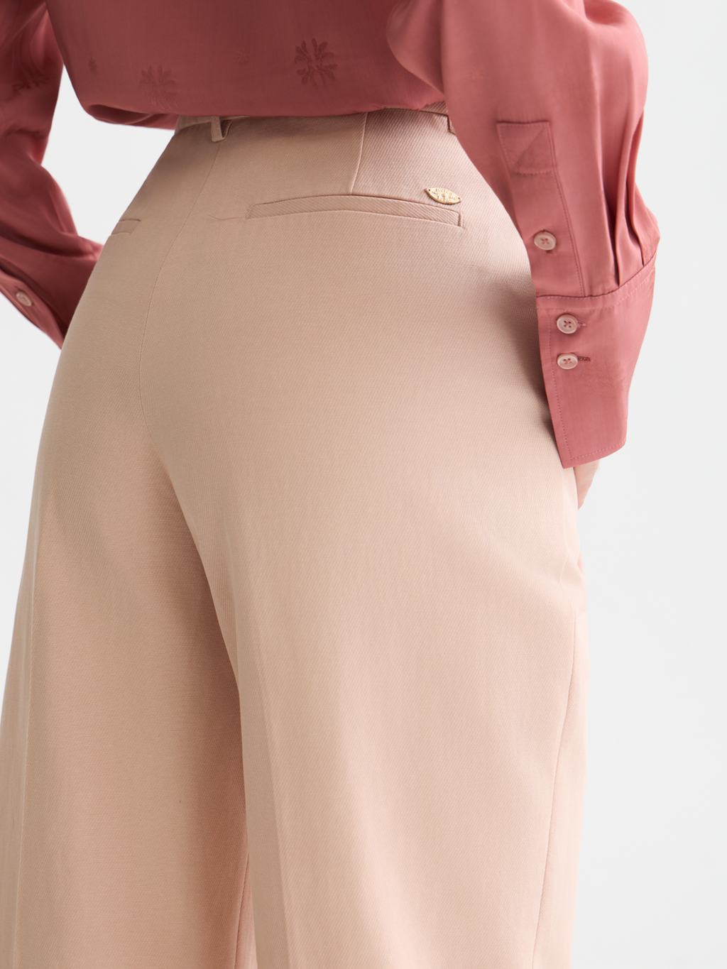 Edie high-rise wide-leg gabardine pants