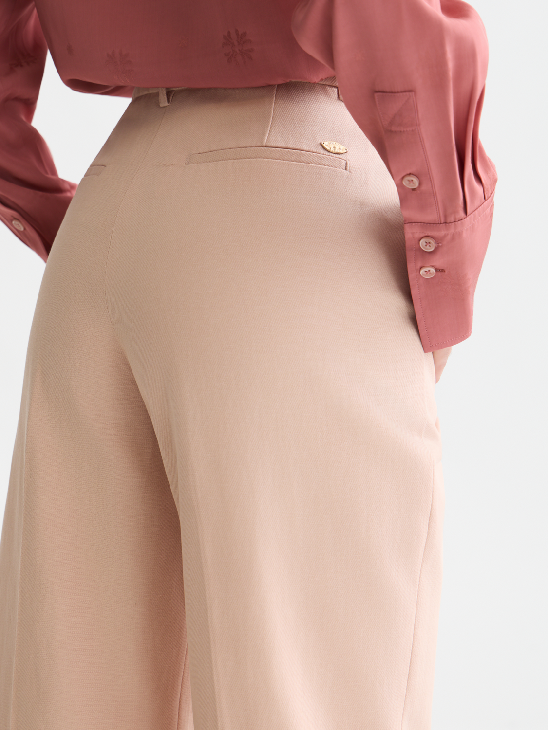 Edie high-rise wide-leg gabardine pants