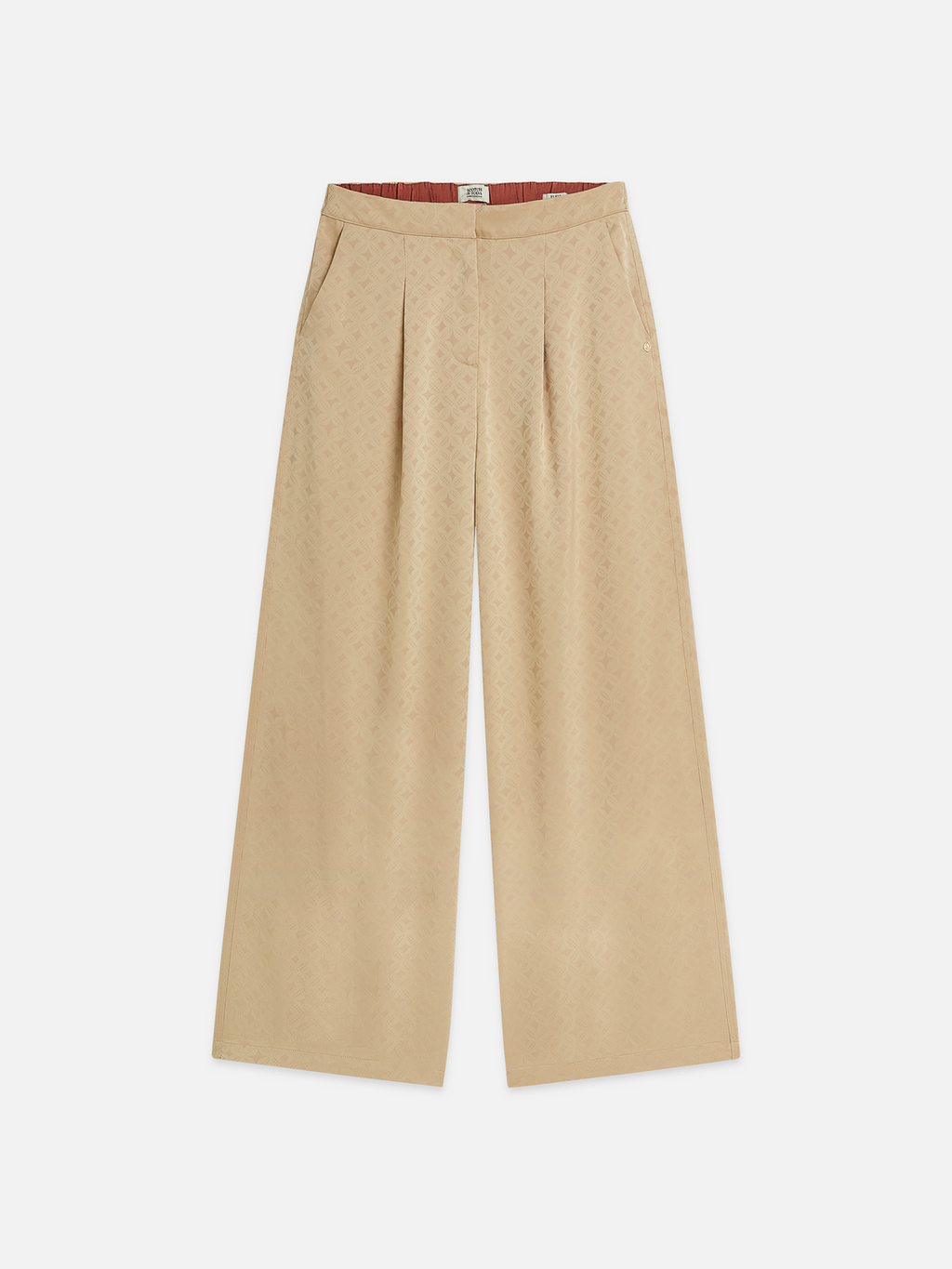 Eleni - high-rise wide-leg jacquard pants