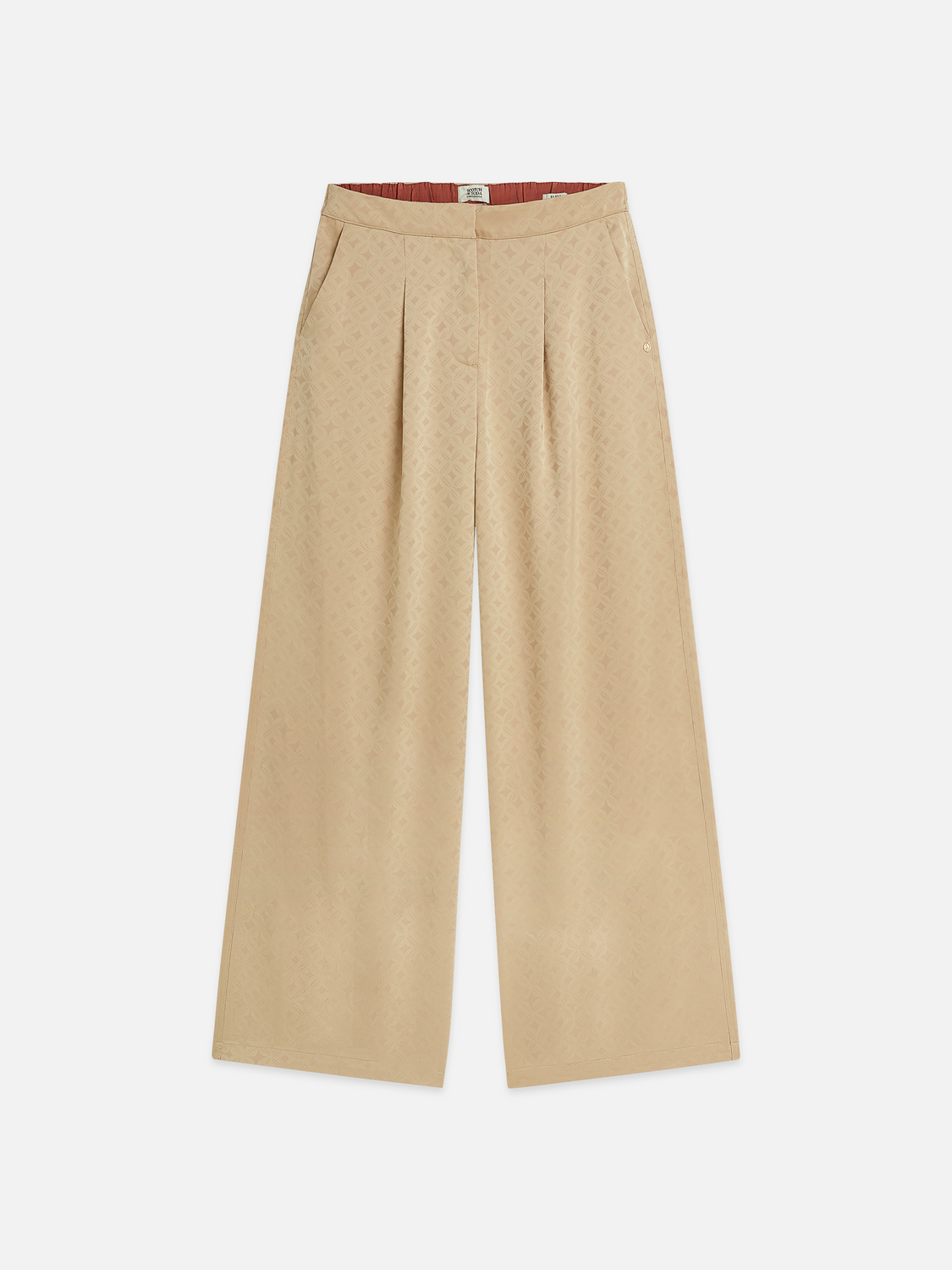 Eleni - high-rise wide-leg jacquard pants