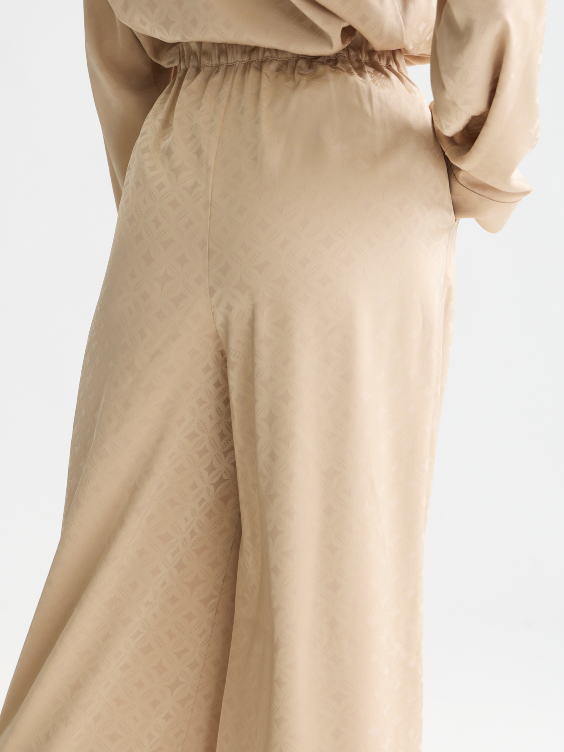 Eleni - high-rise wide-leg jacquard pants