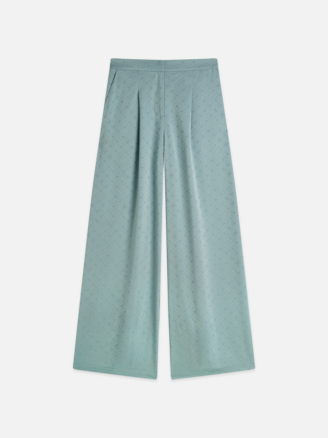 Eleni - high-rise wide-leg jacquard pants