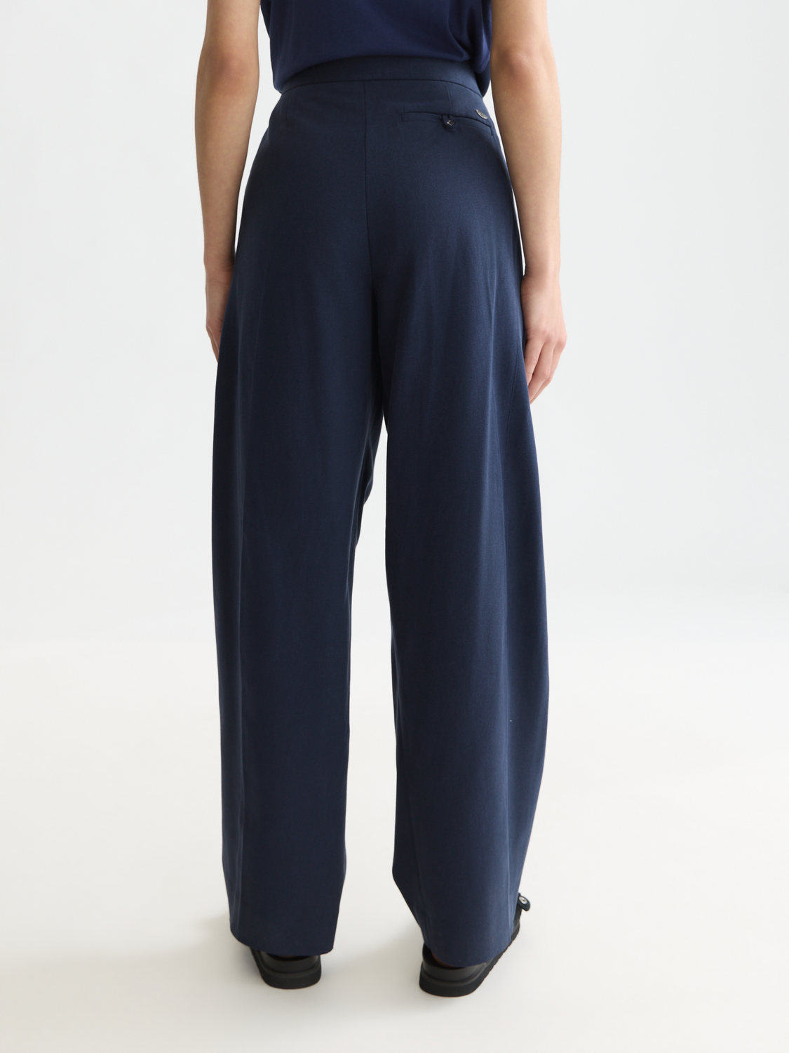 Quinn mid-rise wide-leg gabardine pants