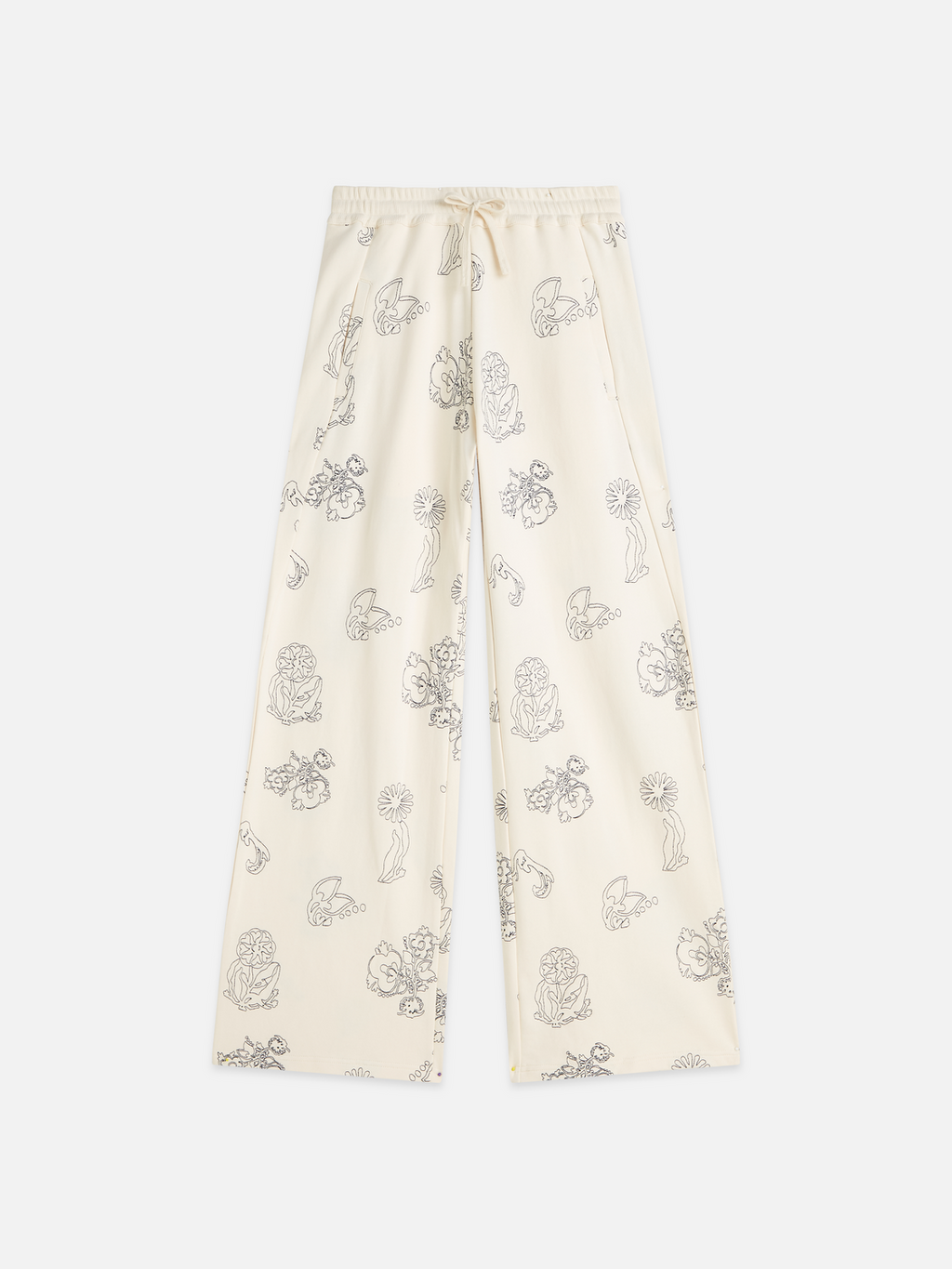 Embroidered wide-leg sweatpants