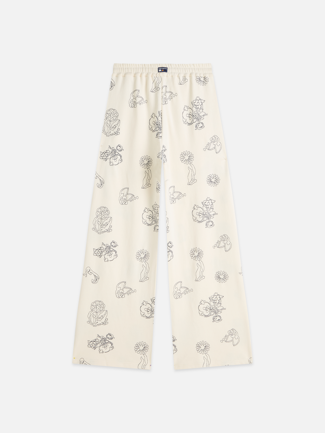 Embroidered wide-leg sweatpants