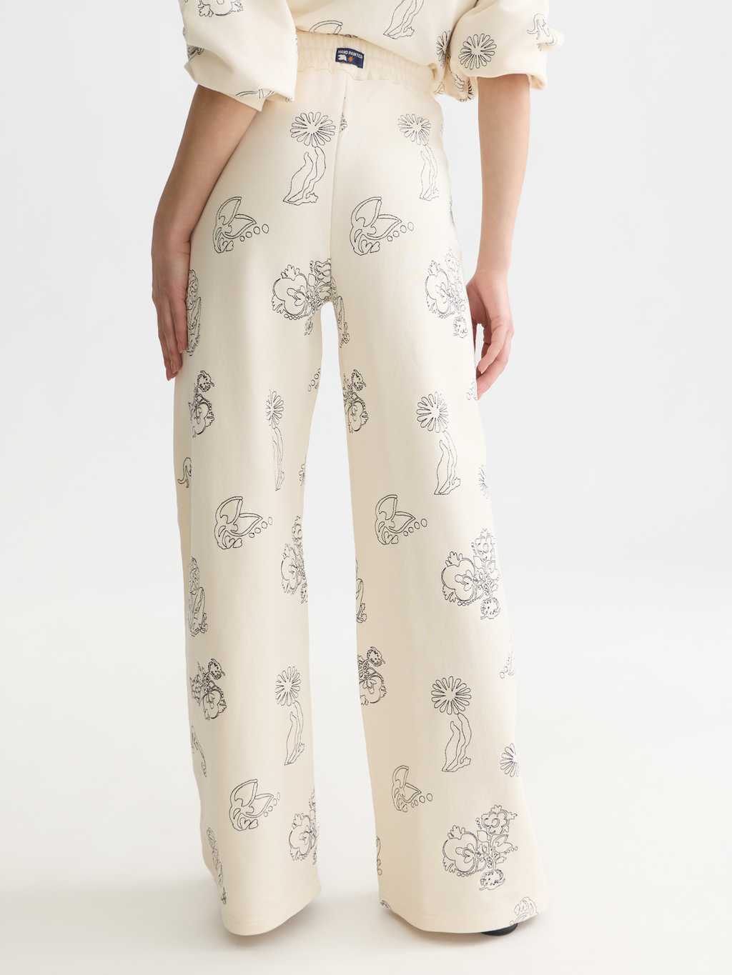 Embroidered wide-leg sweatpants