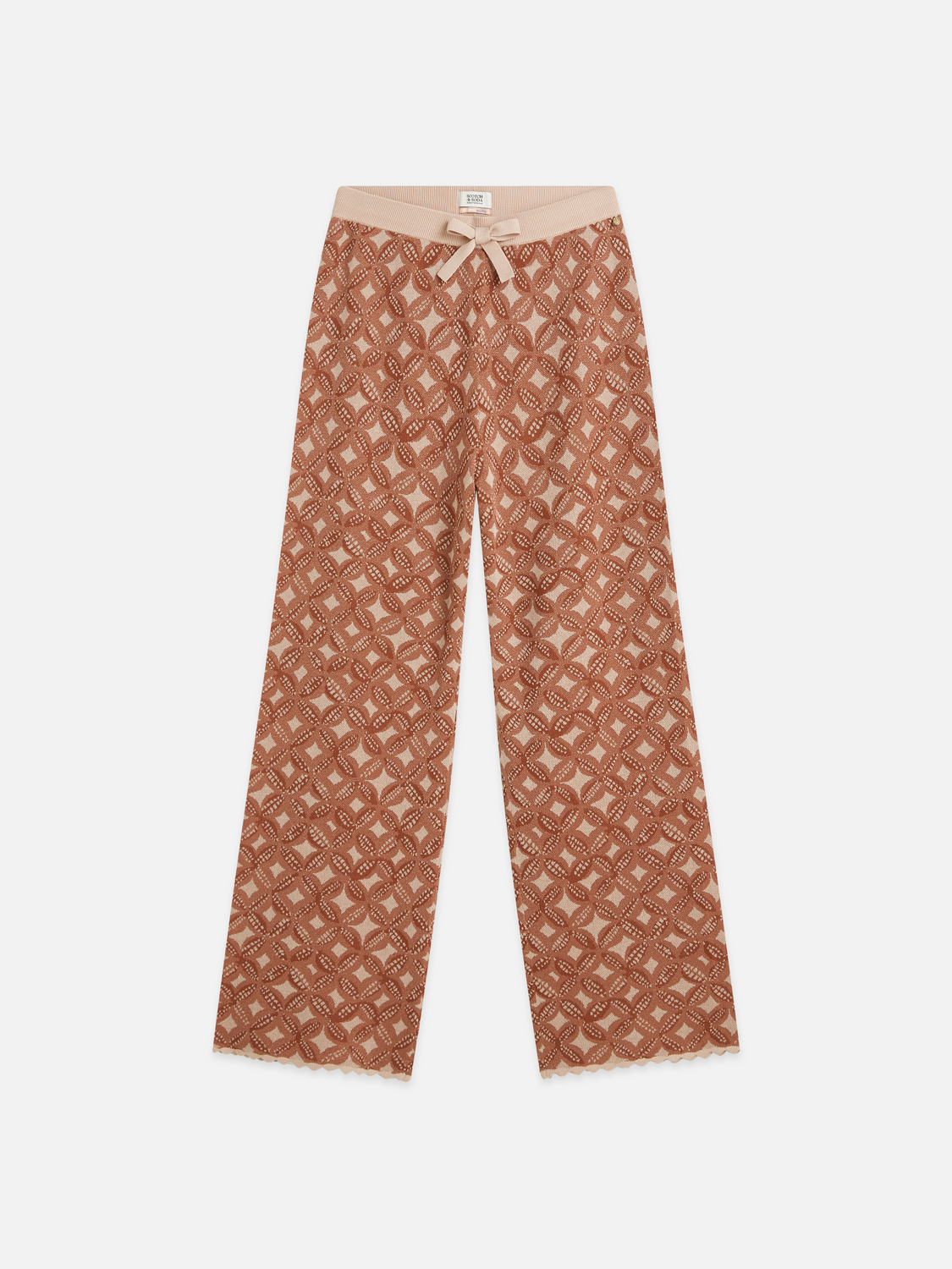 Jacquard knitted relaxed trousers