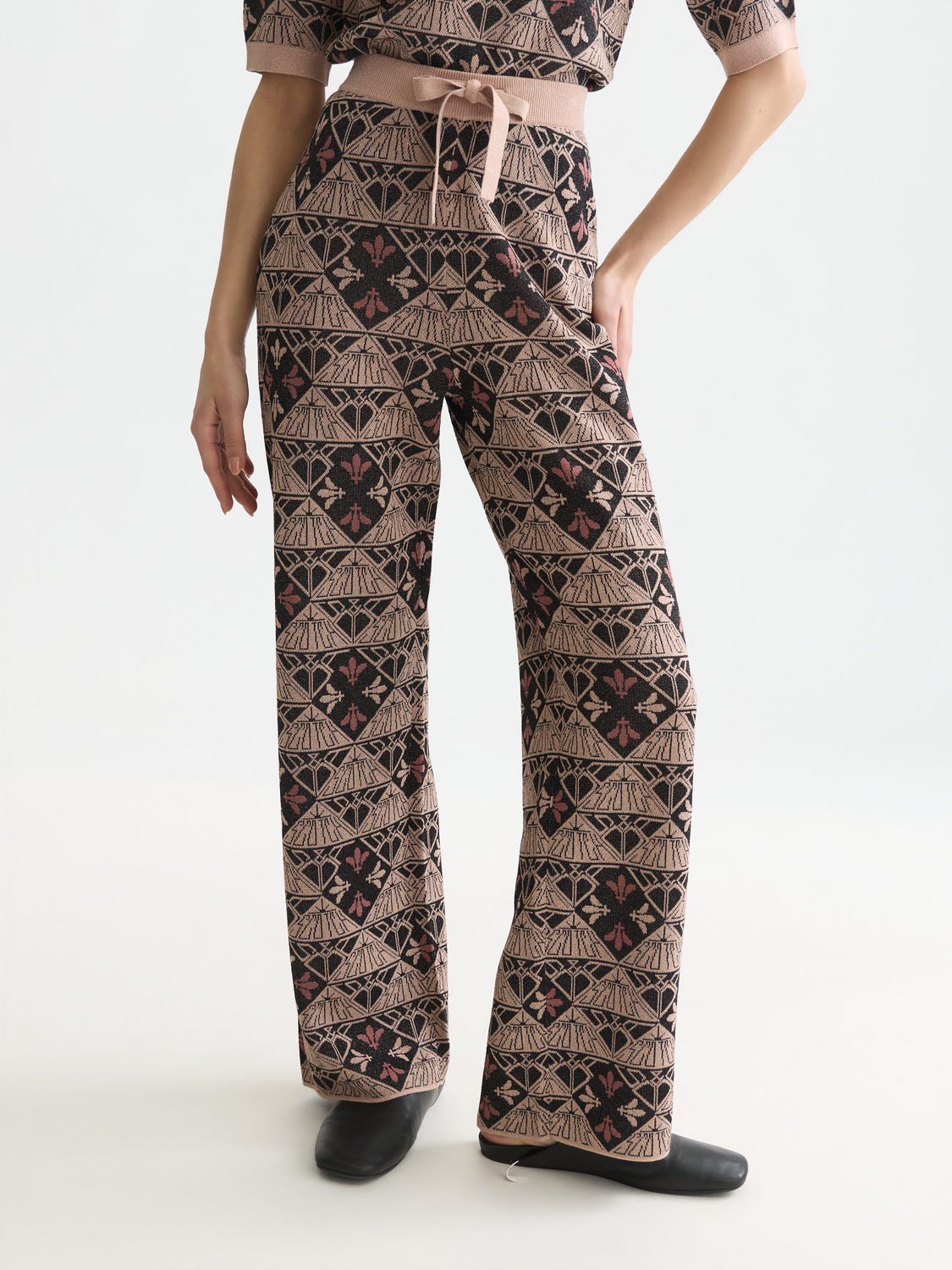 Monogram jacquard relaxed trousers
