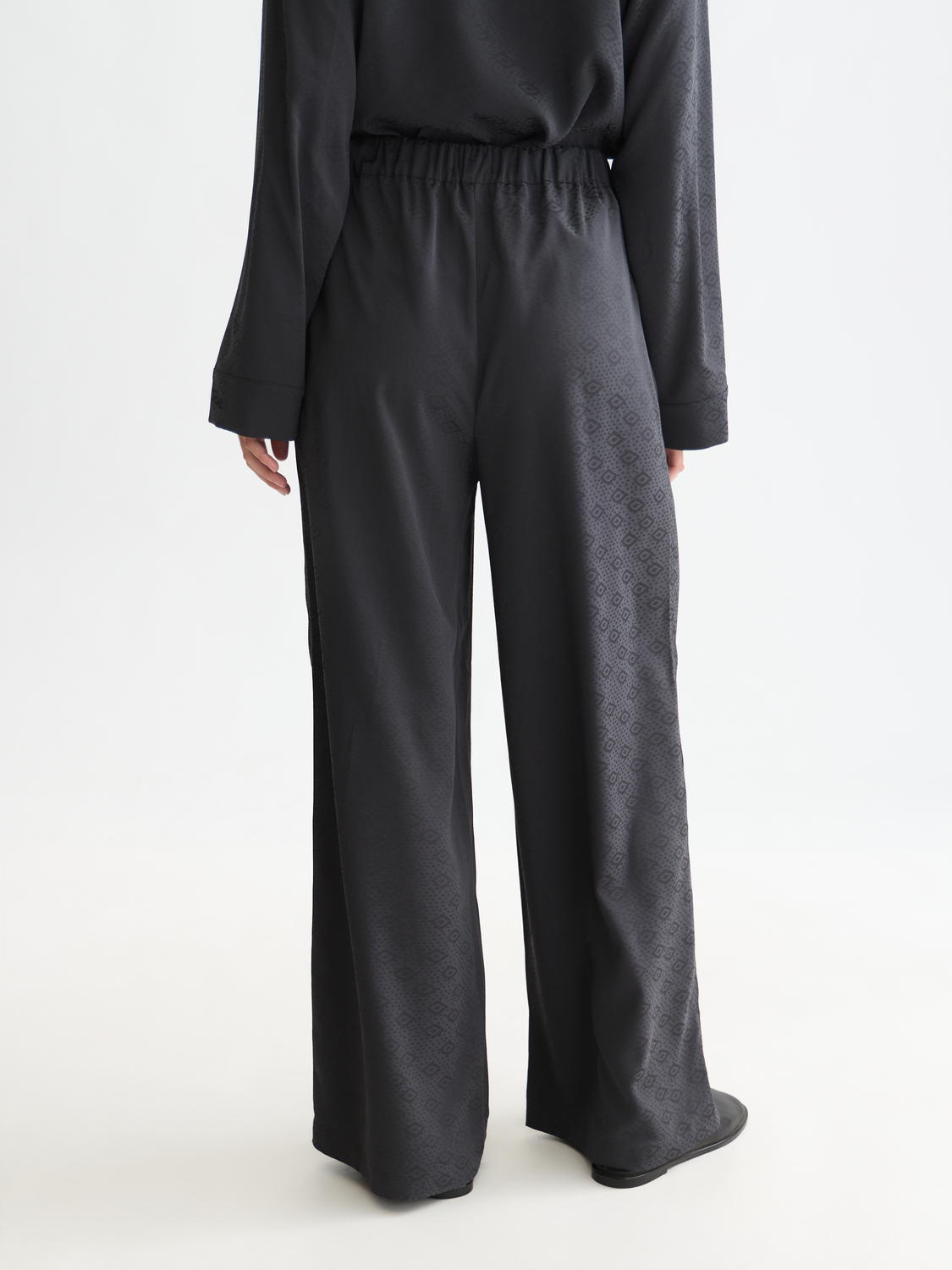 Eleni high rise wide leg jacquard pant