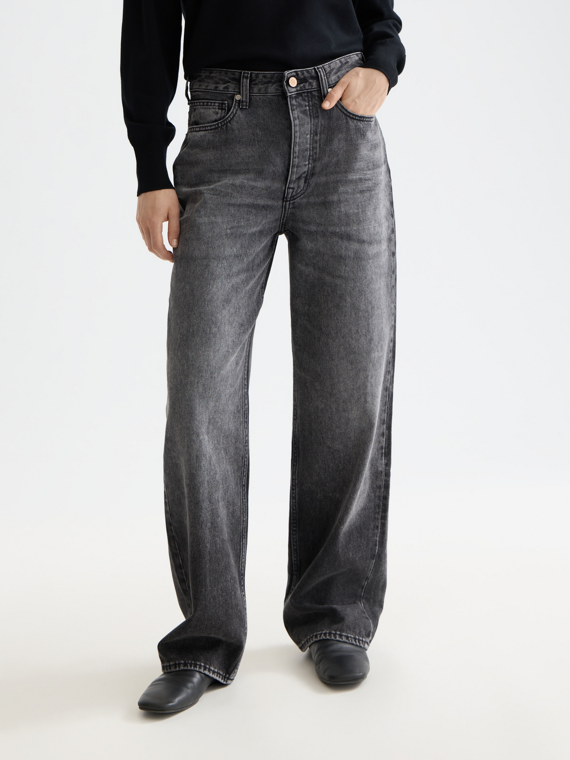 Ripple straight jeans — Absolute Black