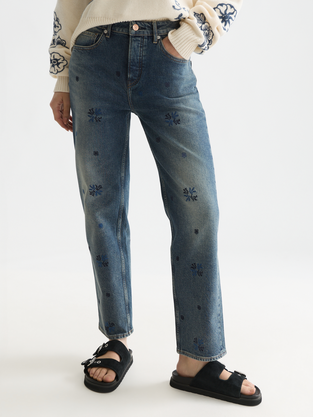 The Sky high rise straight denim