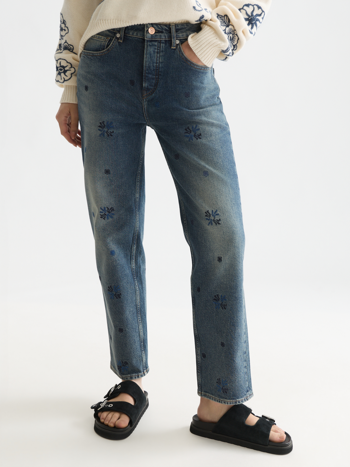 The Sky high rise straight denim