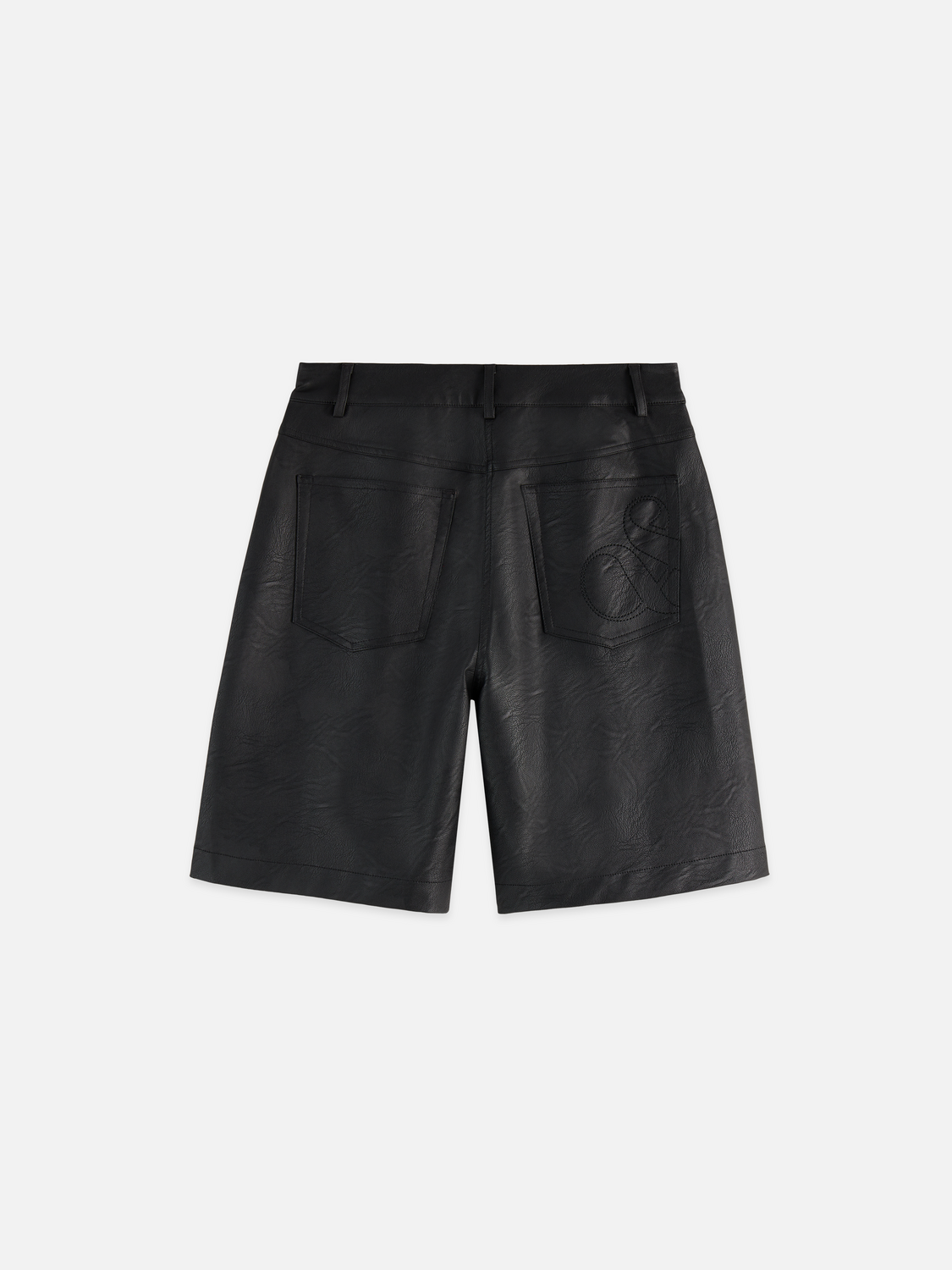 High rise faux leather short